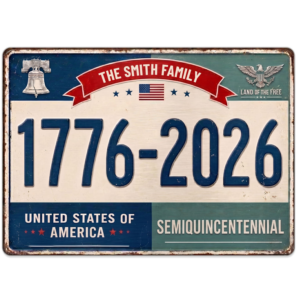 Personalized Metal Sign Custom Family Name USA Eagle Decor Metal Sign GradoCreations