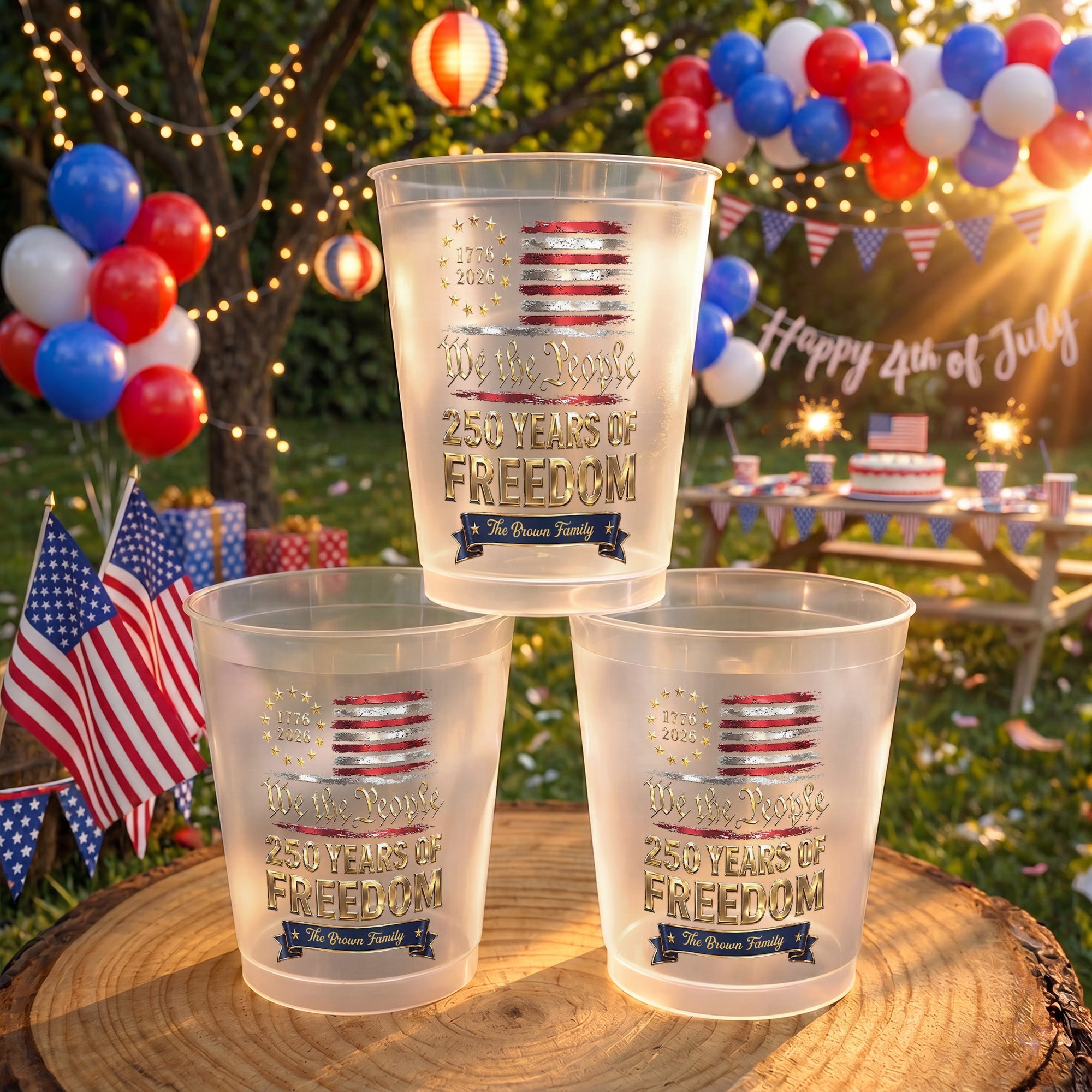 Personalized Frosted Cups Custom Name Gift for 4th of July Frosted Cups GradoCreations