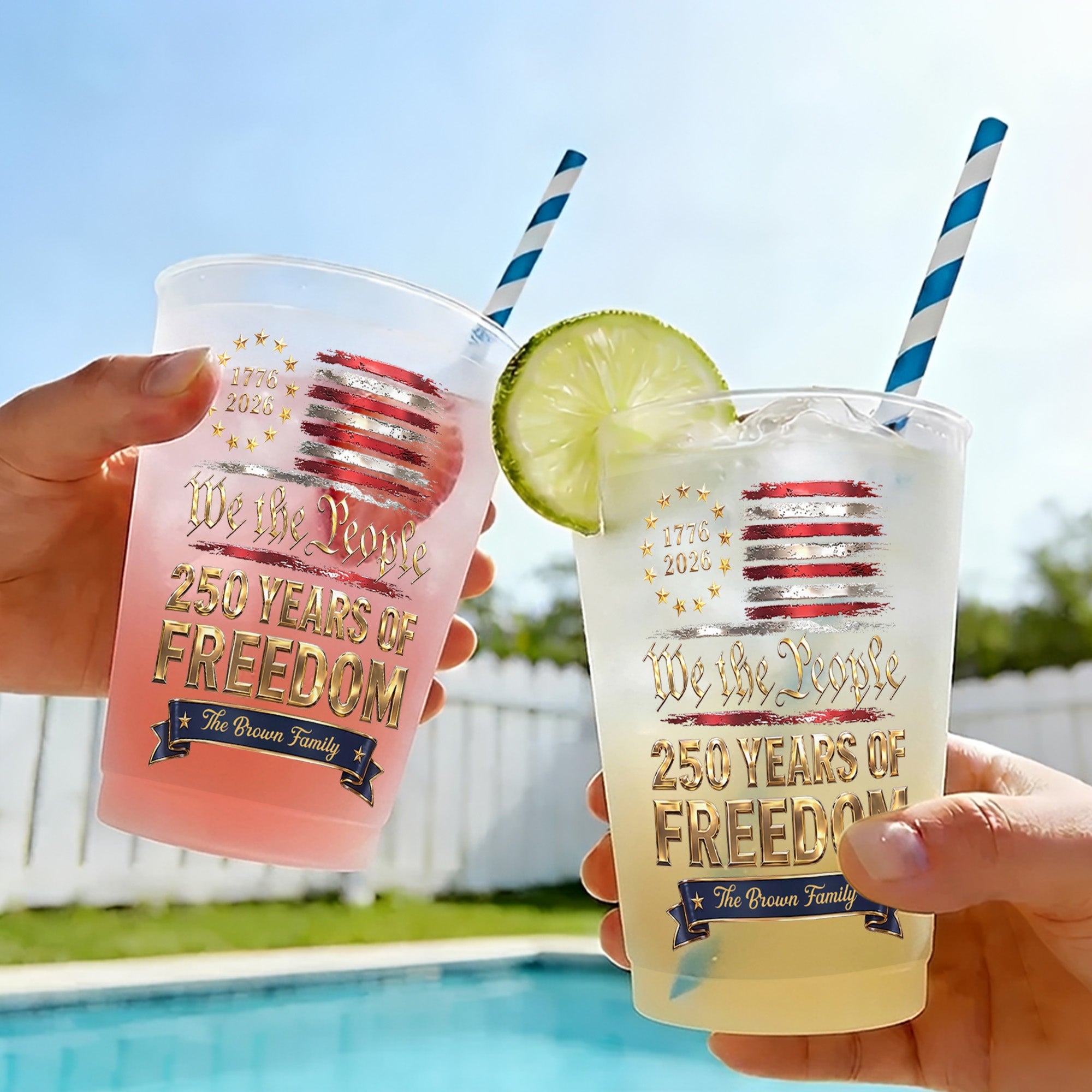 Personalized Frosted Cups Custom Name Gift for 4th of July Frosted Cups GradoCreations