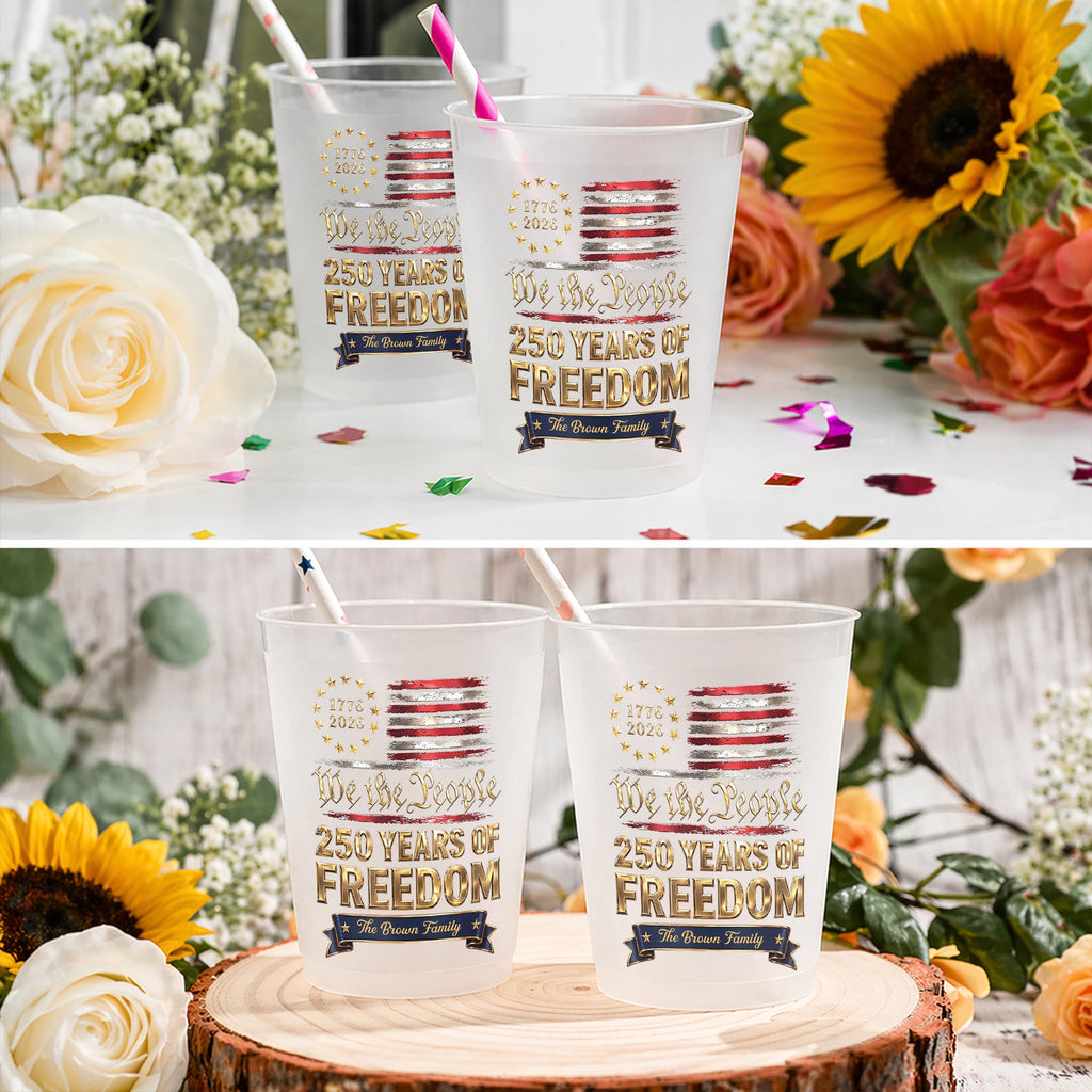 Personalized Frosted Cups Custom Name Gift for 4th of July Frosted Cups GradoCreations