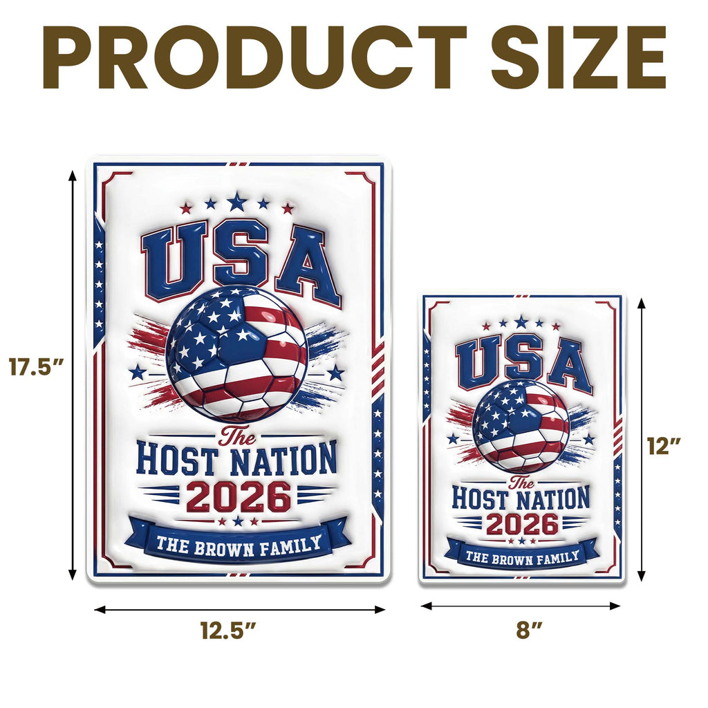 Personalized Metal Sign Custom Name USA Flag Gift for Soccer Lovers Metal Sign GradoCreations