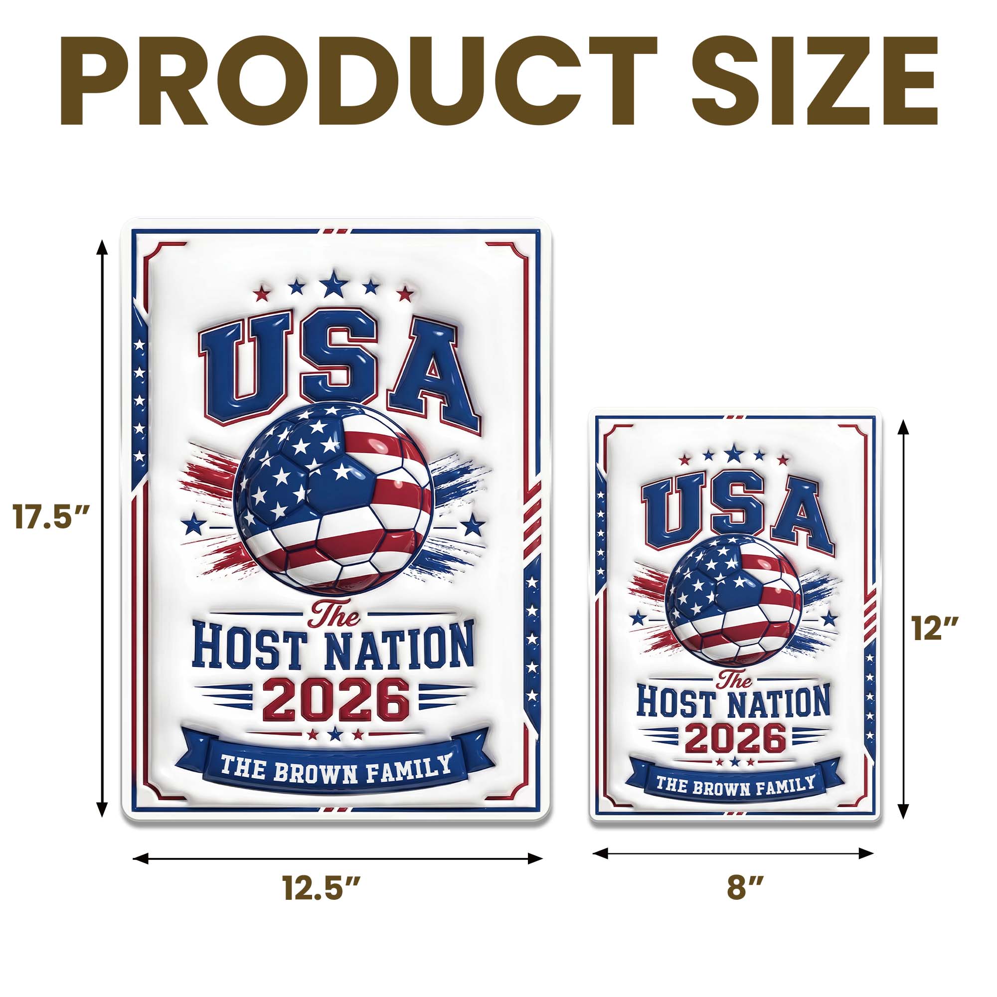 Personalized Metal Sign Custom Name USA Flag Gift for Soccer Lovers Metal Sign GradoCreations