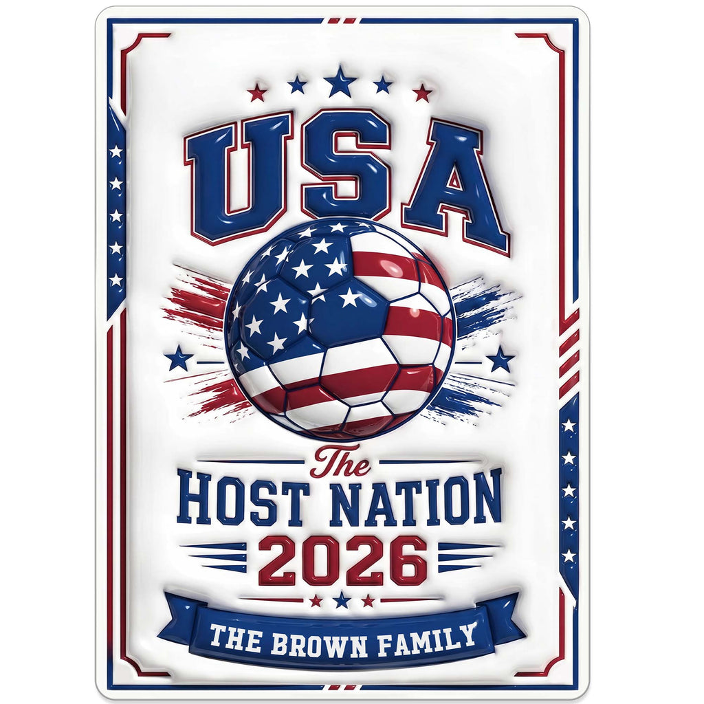 Personalized Metal Sign Custom Name USA Flag Gift for Soccer Lovers Metal Sign GradoCreations