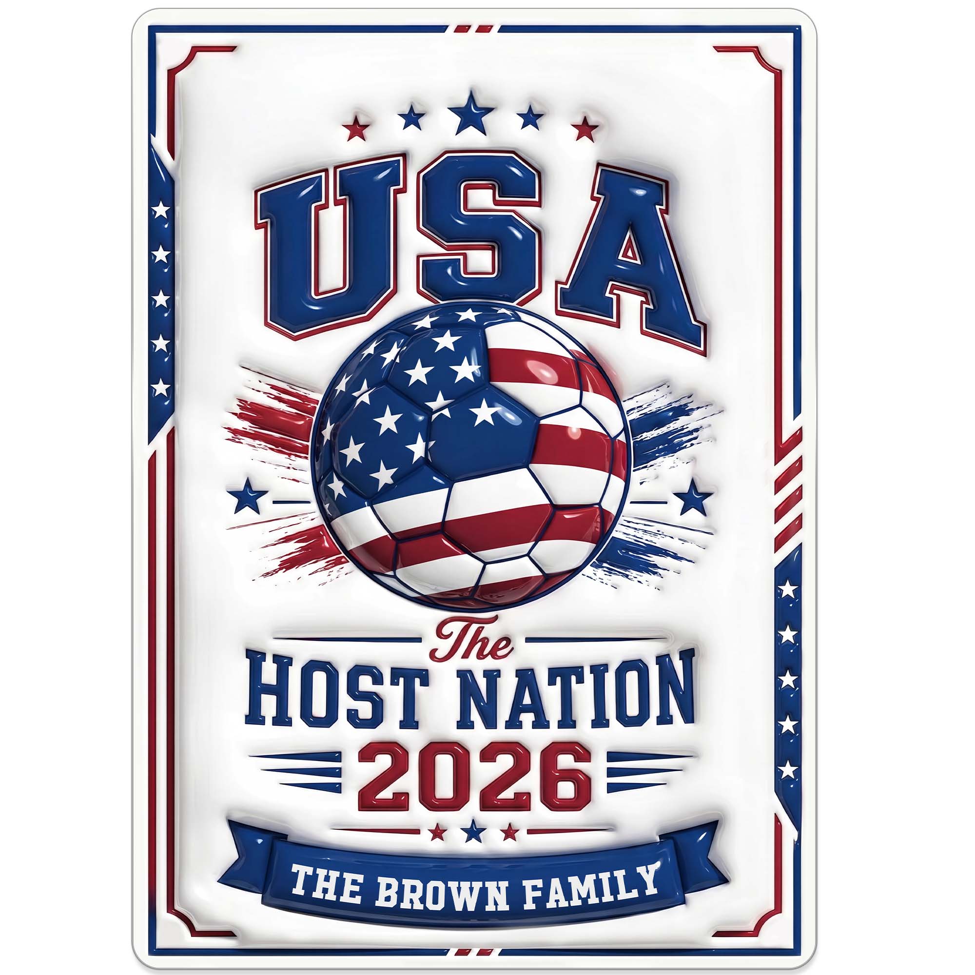 Personalized Metal Sign Custom Name USA Flag Gift for Soccer Lovers Metal Sign GradoCreations