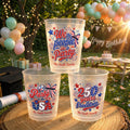 Personalized Frosted Cups with American Flag Custom Name Gift for 4th of July Frosted Cups GradoCreations