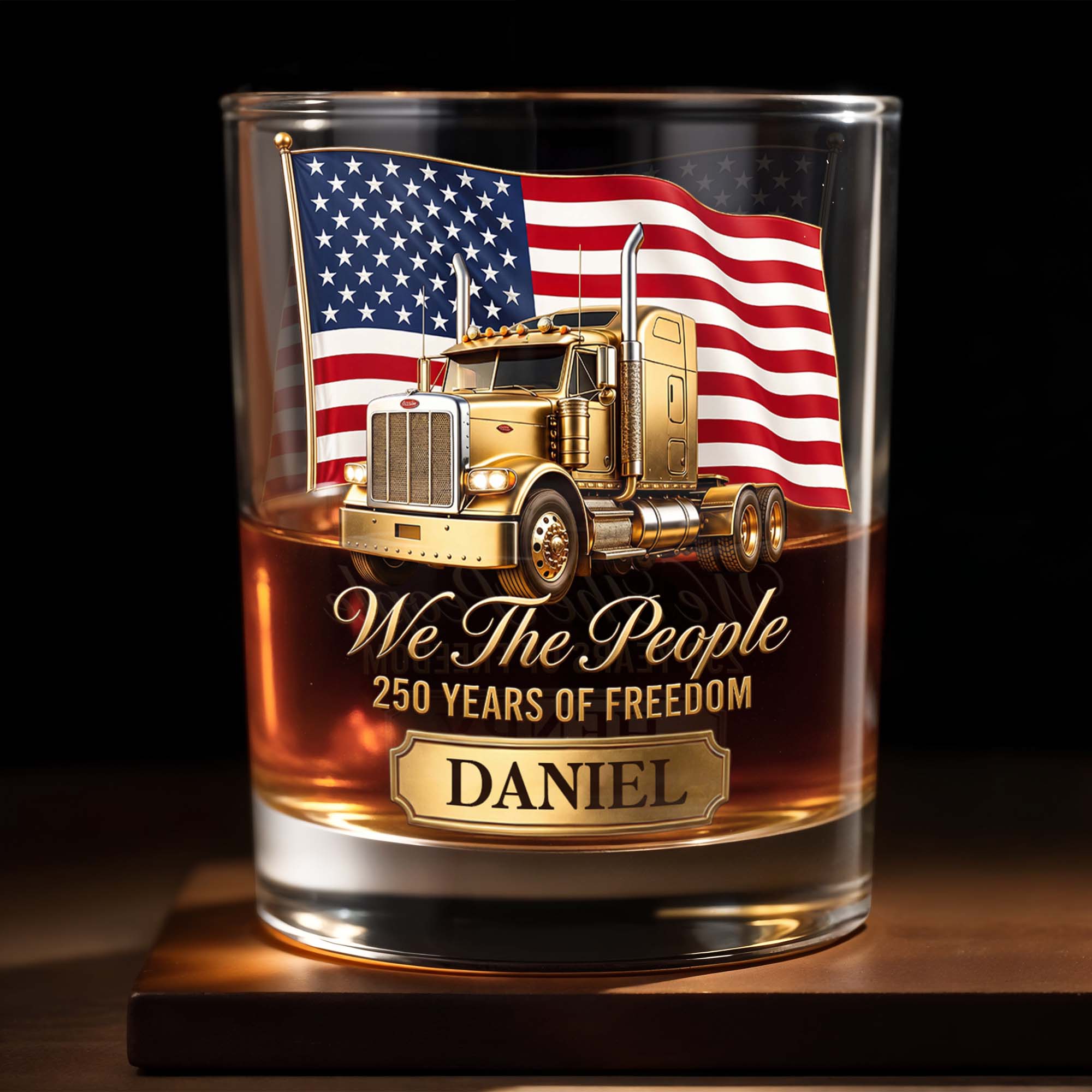 Personalized Custom Whiskey Glass 4th of July Gift for Dad Whiskey Glass GradoCreations