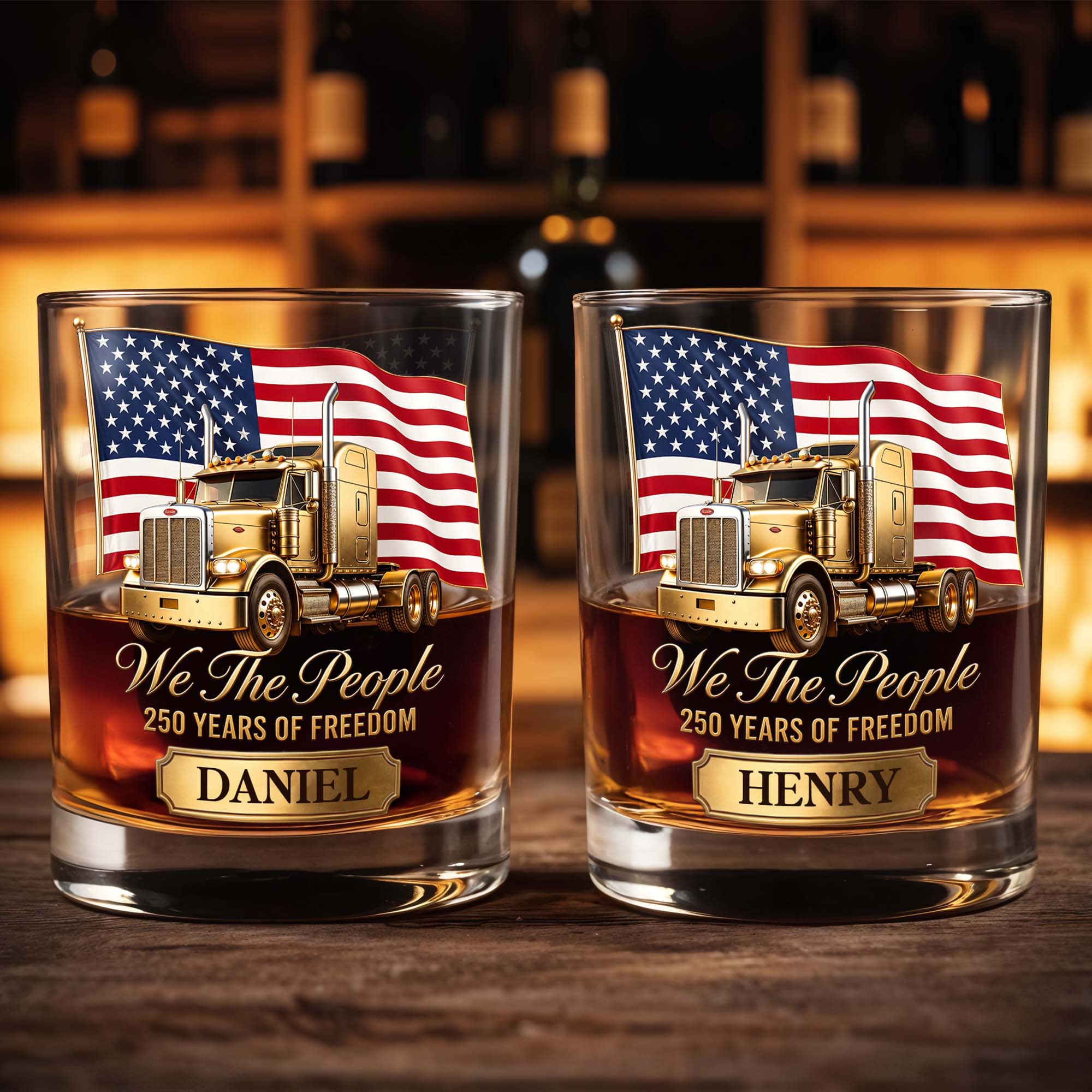 Personalized Custom Whiskey Glass 4th of July Gift for Dad Whiskey Glass GradoCreations