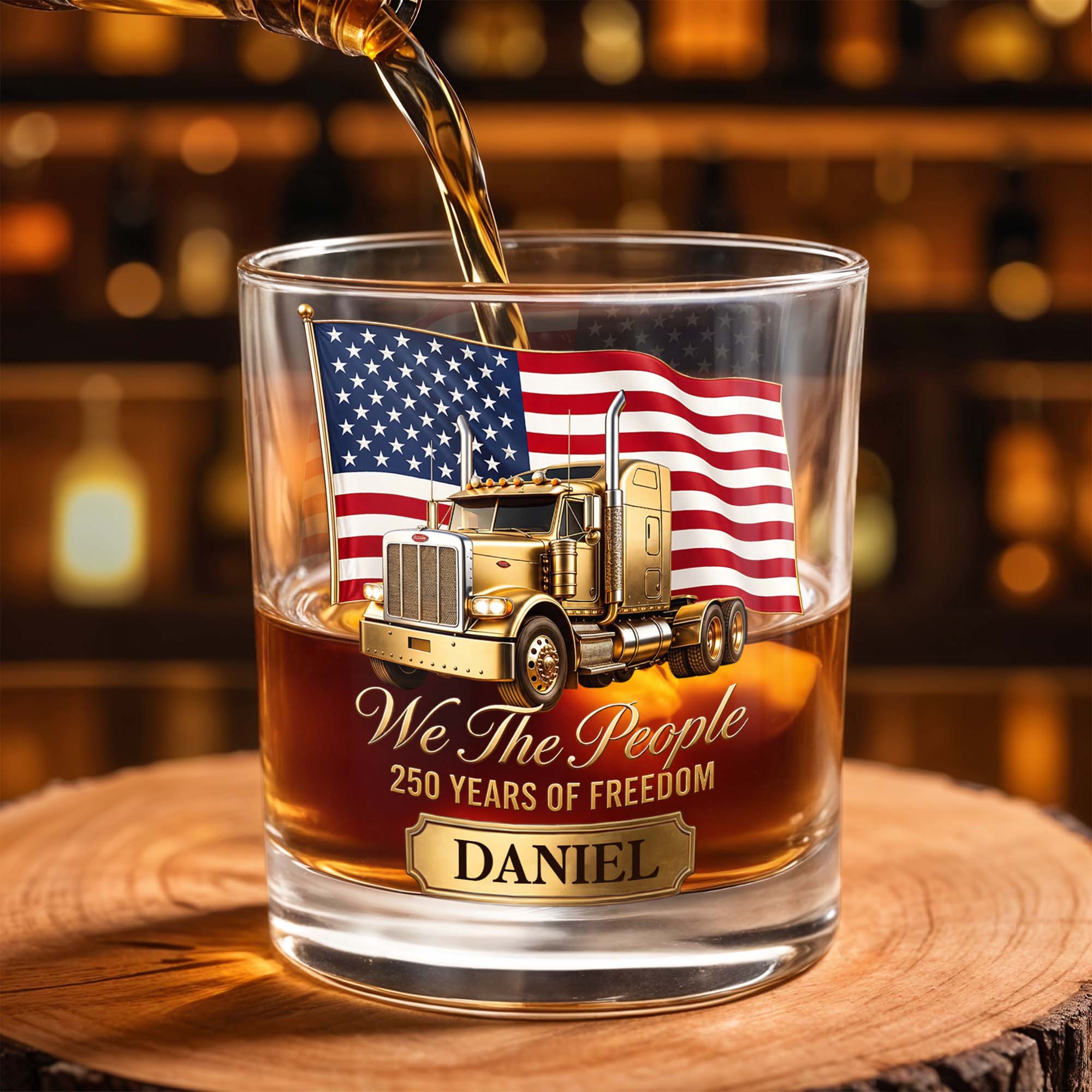 Personalized Custom Whiskey Glass 4th of July Gift for Dad Whiskey Glass GradoCreations