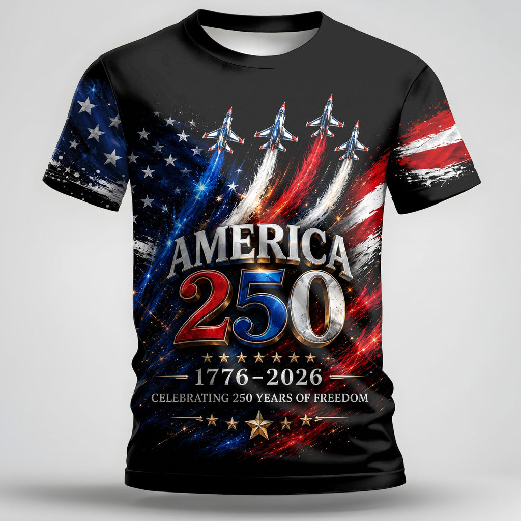 Personalized Independence Day T-Shirt Custom Name 250th Anniversary Gift