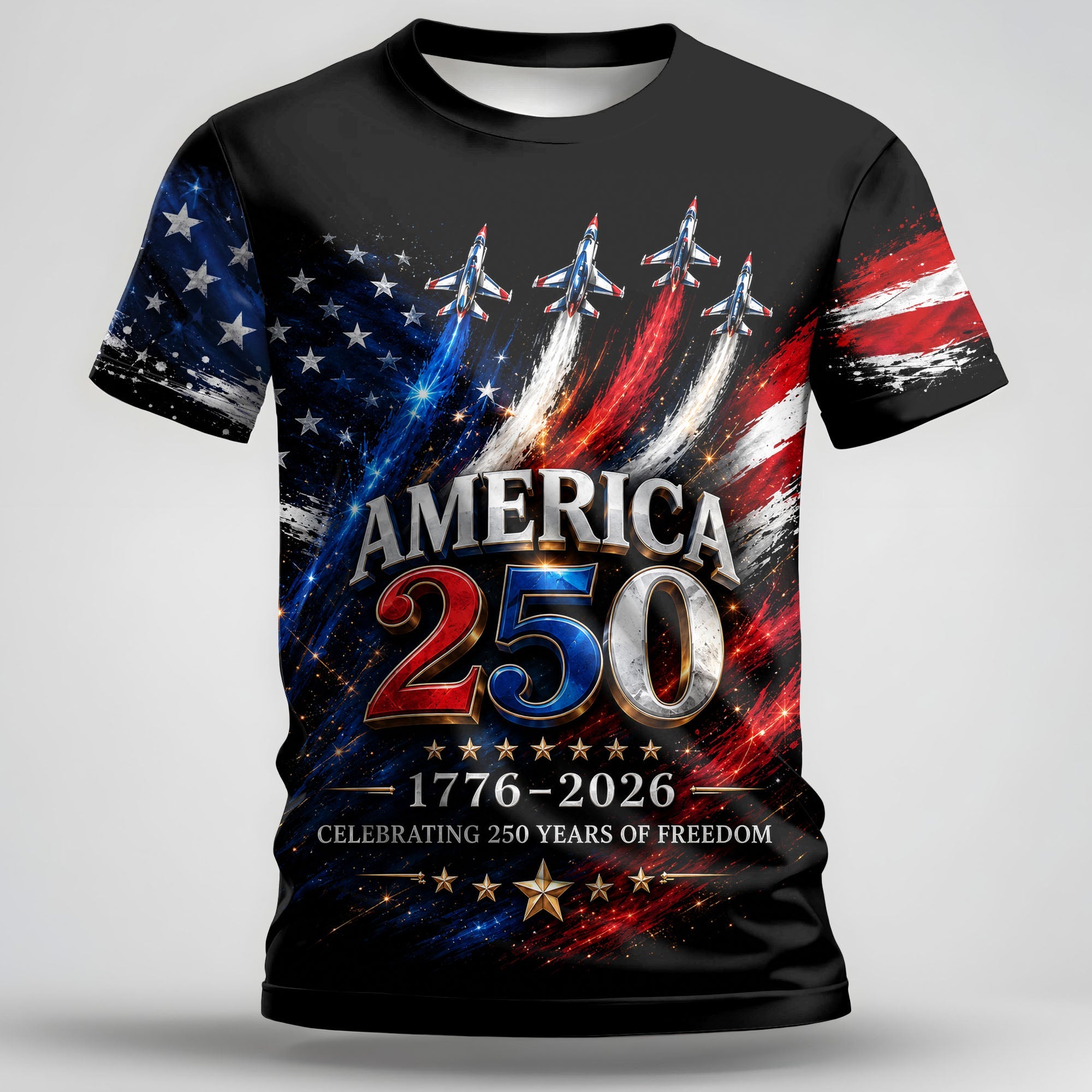 Personalized Independence Day T-Shirt Custom Name 250th Anniversary Gift