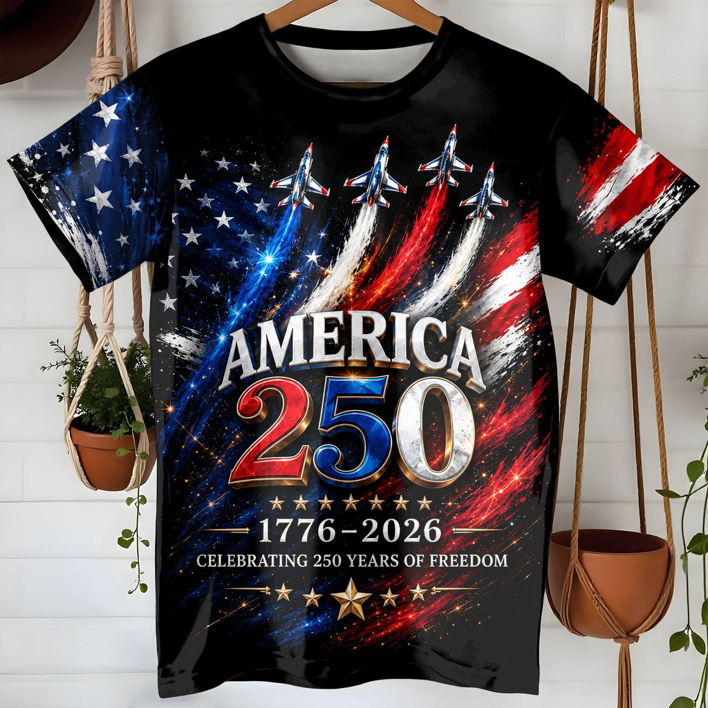 Personalized Independence Day T-Shirt Custom Name 250th Anniversary Gift