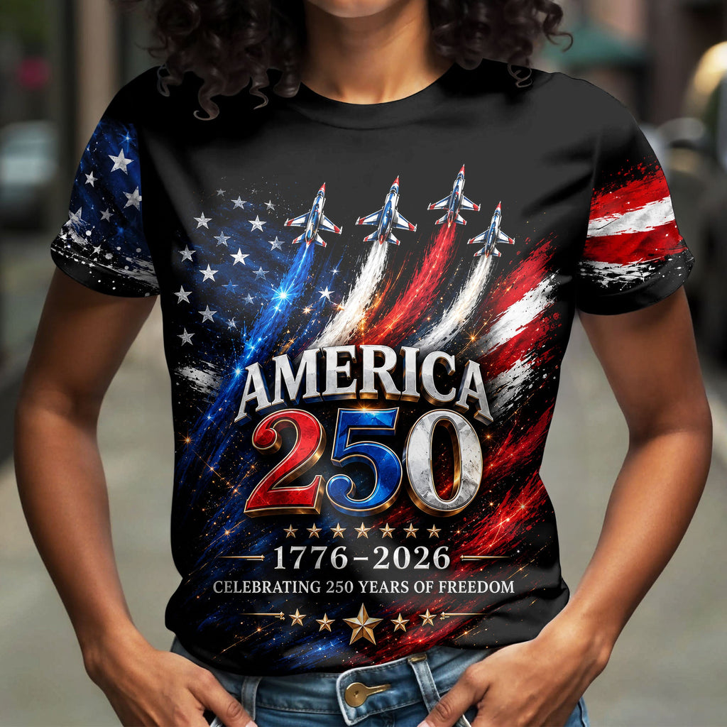 Personalized Independence Day T-Shirt Custom Name 250th Anniversary Gift