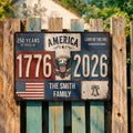 Personalized Metal Sign American Flag Custom Family Name Gift Metal Sign GradoCreations