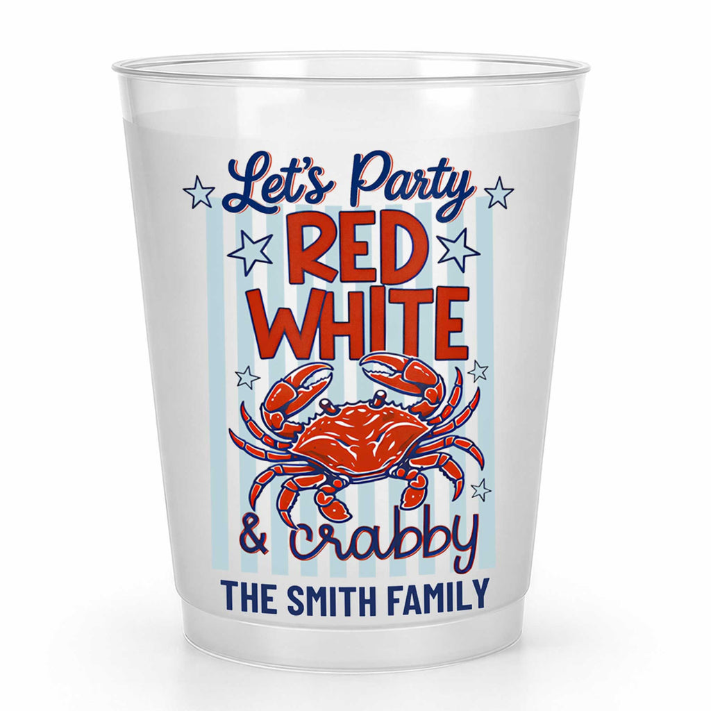 Personalized Frosted Cups Custom Family Name 4th of July Party Frosted Cups GradoCreations