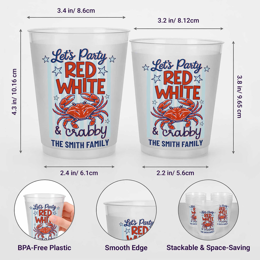 Personalized Frosted Cups Custom Family Name 4th of July Party Frosted Cups GradoCreations