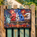Personalized Metal Sign Custom Family Name USA Flag Gift Metal Sign GradoCreations