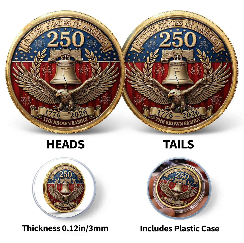 Personalized Commemorative Coin Custom Family Gift for Dad Commemorative Coin GradoCreations