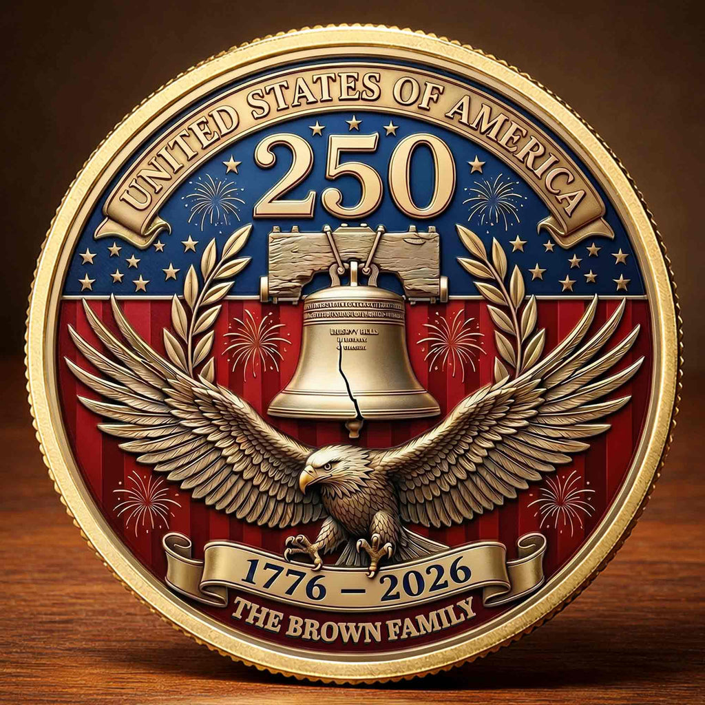 Personalized Commemorative Coin Custom Family Gift for Dad Commemorative Coin GradoCreations