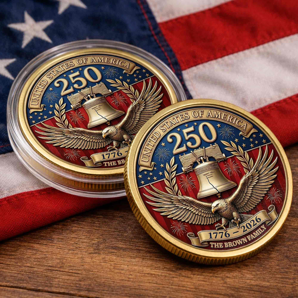 Personalized Commemorative Coin Custom Family Gift for Dad Commemorative Coin GradoCreations