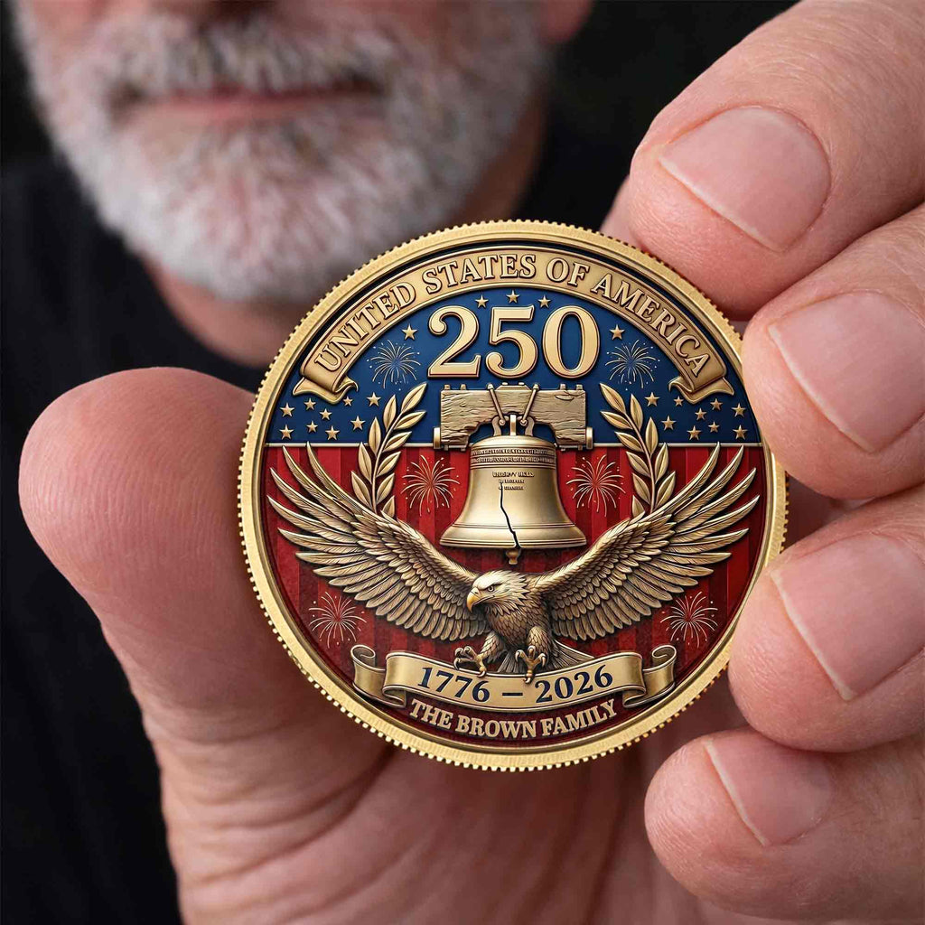 Personalized Commemorative Coin Custom Family Gift for Dad Commemorative Coin GradoCreations