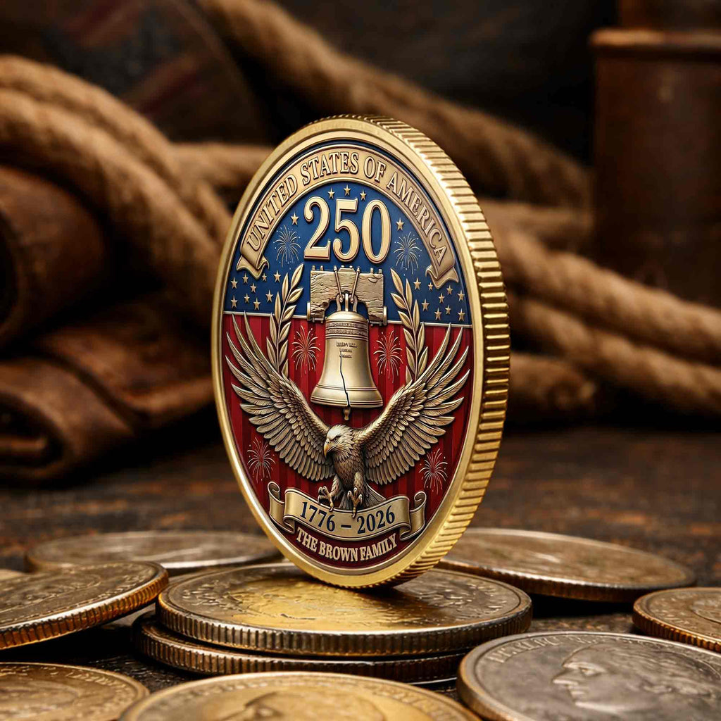 Personalized Commemorative Coin Custom Family Gift for Dad Commemorative Coin GradoCreations