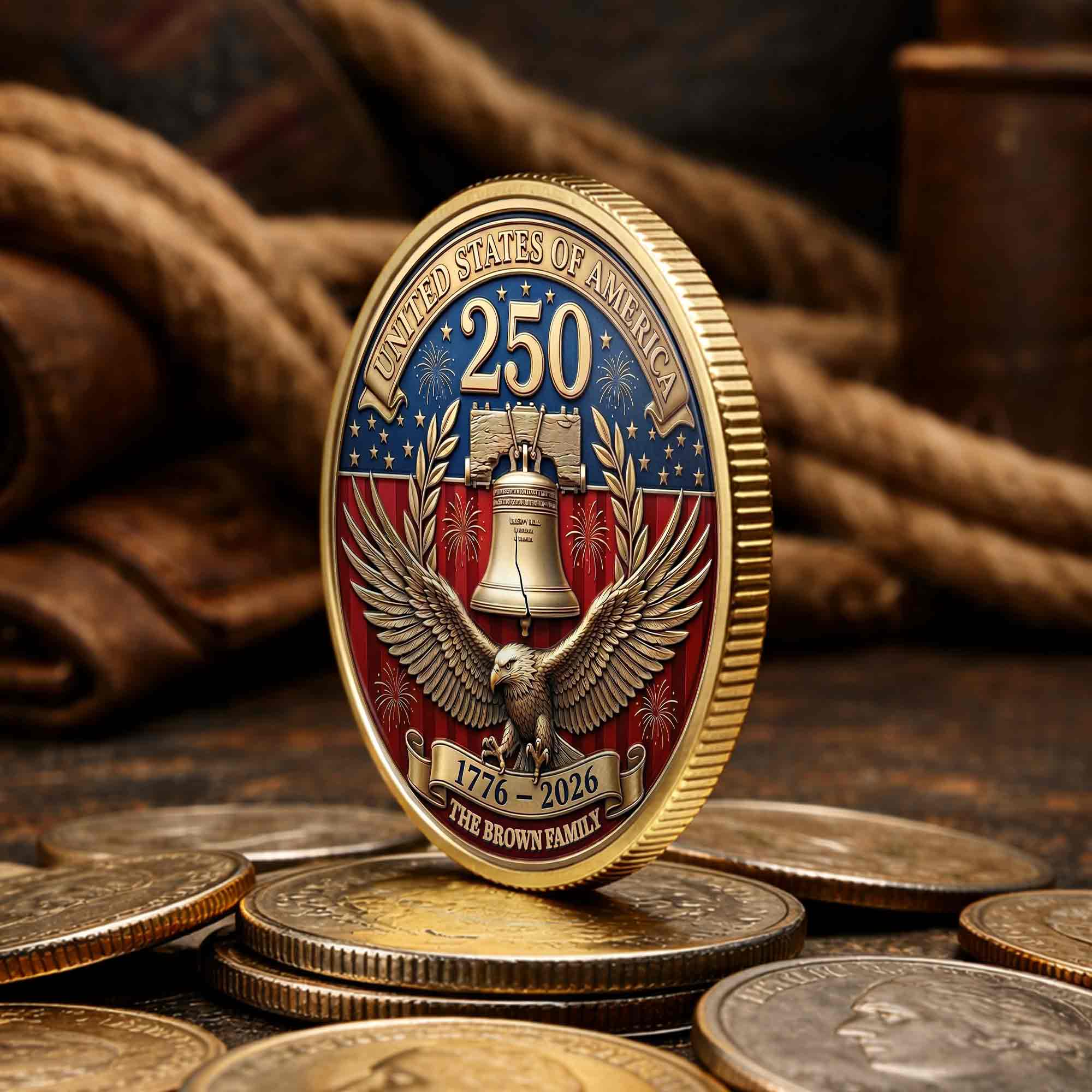 Personalized Commemorative Coin Custom Family Gift for Dad Commemorative Coin GradoCreations