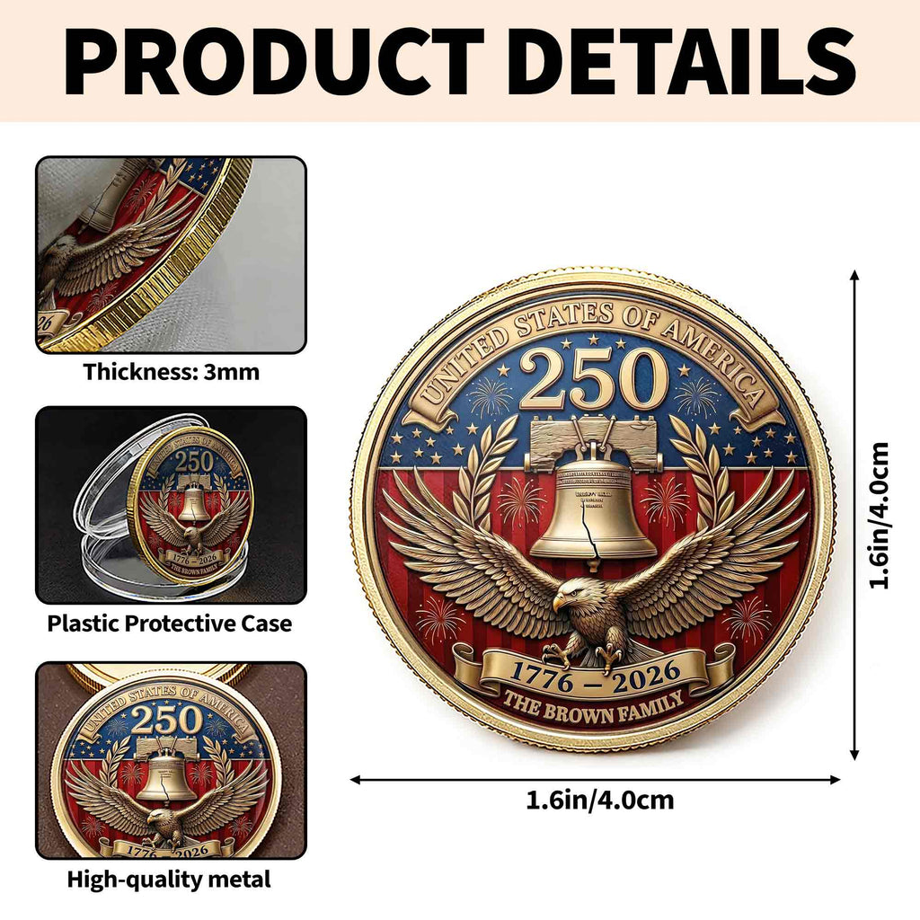Personalized Commemorative Coin Custom Family Gift for Dad Commemorative Coin GradoCreations