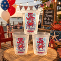 Personalized Frosted Cups Patriotic Crab Independence Day Gift Frosted Cups GradoCreations