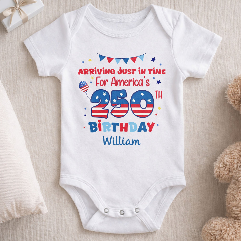 Personalized Baby Onesie Custom Name 4th of July Gift Idea Baby Onesie GradoCreations