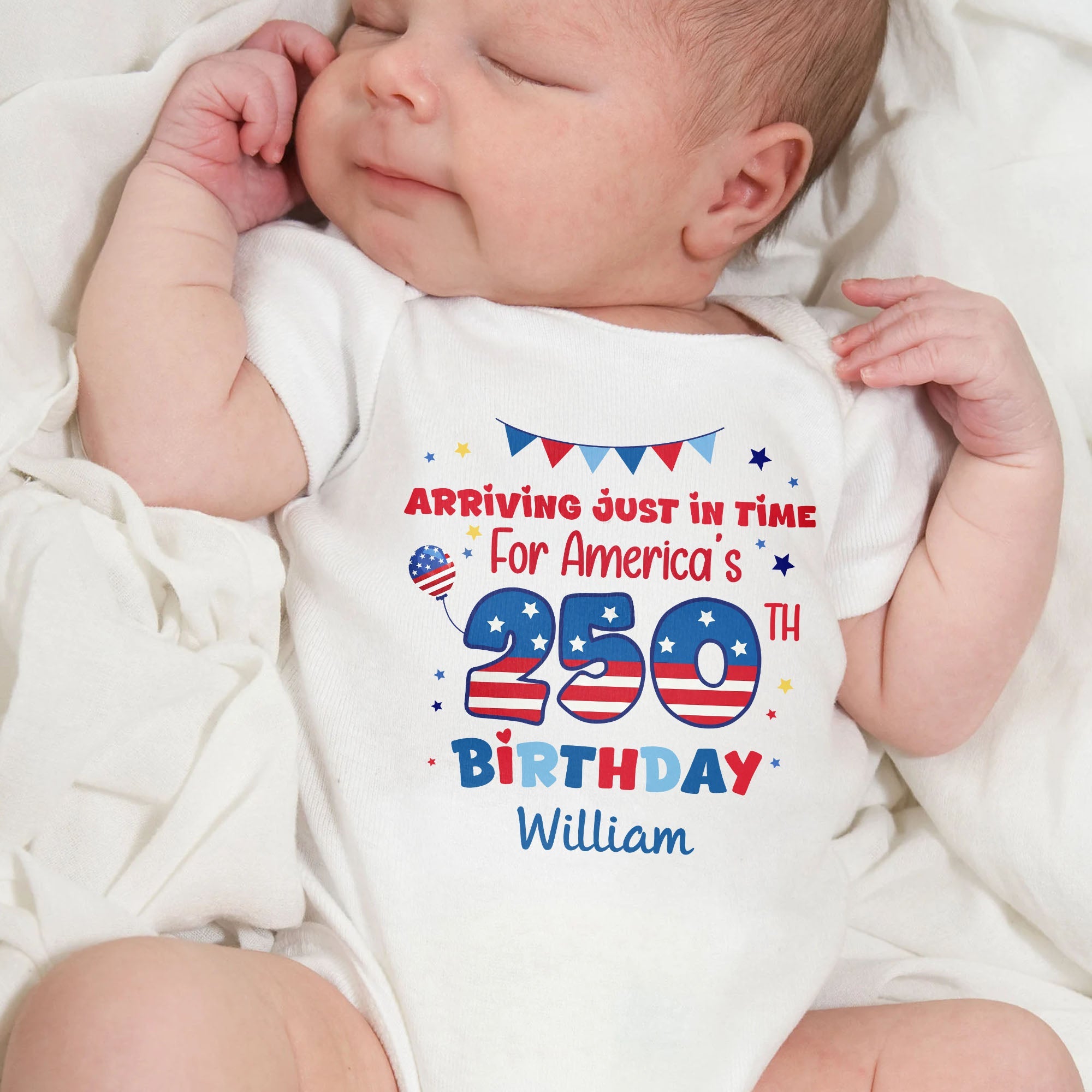 Personalized Baby Onesie Custom Name 4th of July Gift Idea Baby Onesie GradoCreations