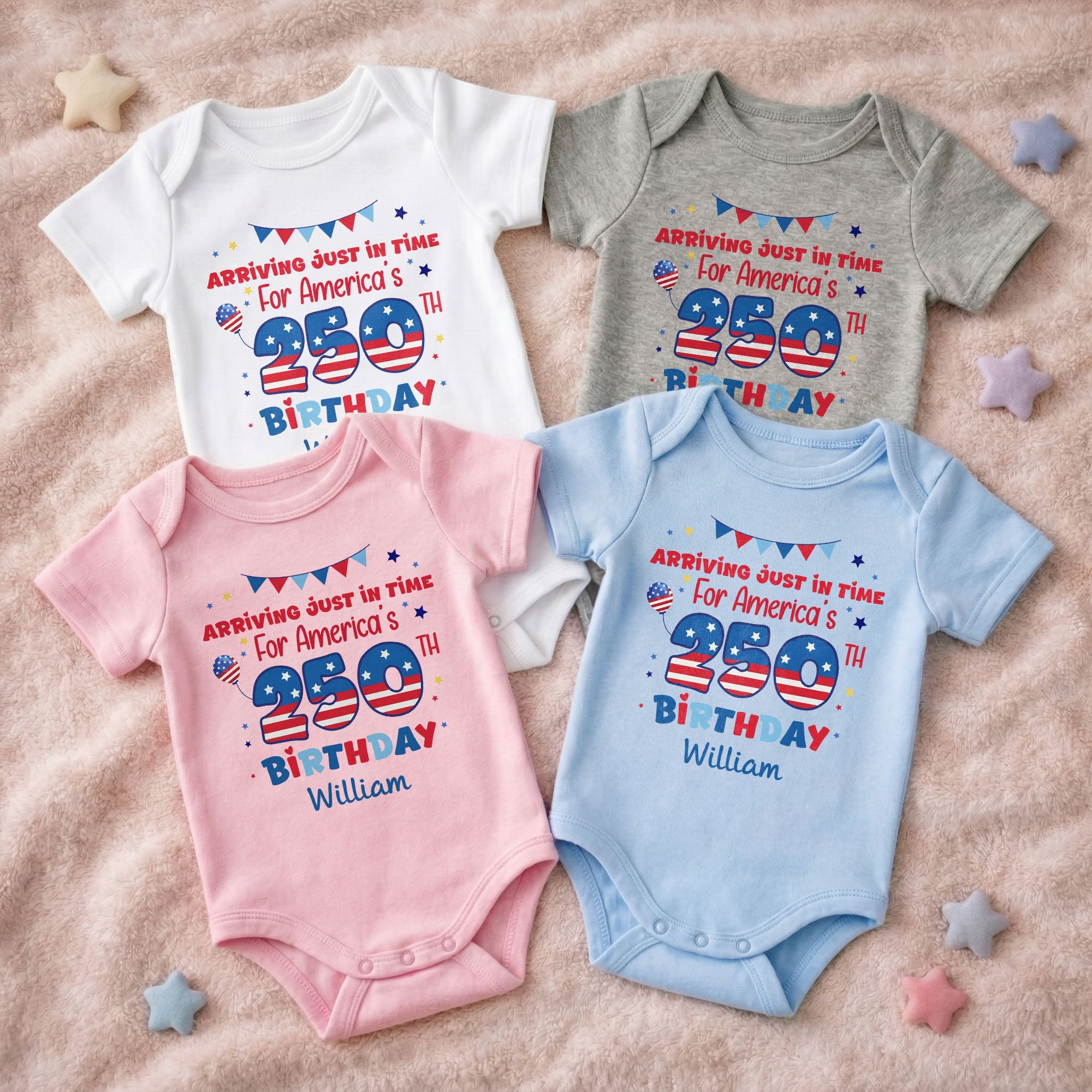 Personalized Baby Onesie Custom Name 4th of July Gift Idea Baby Onesie GradoCreations