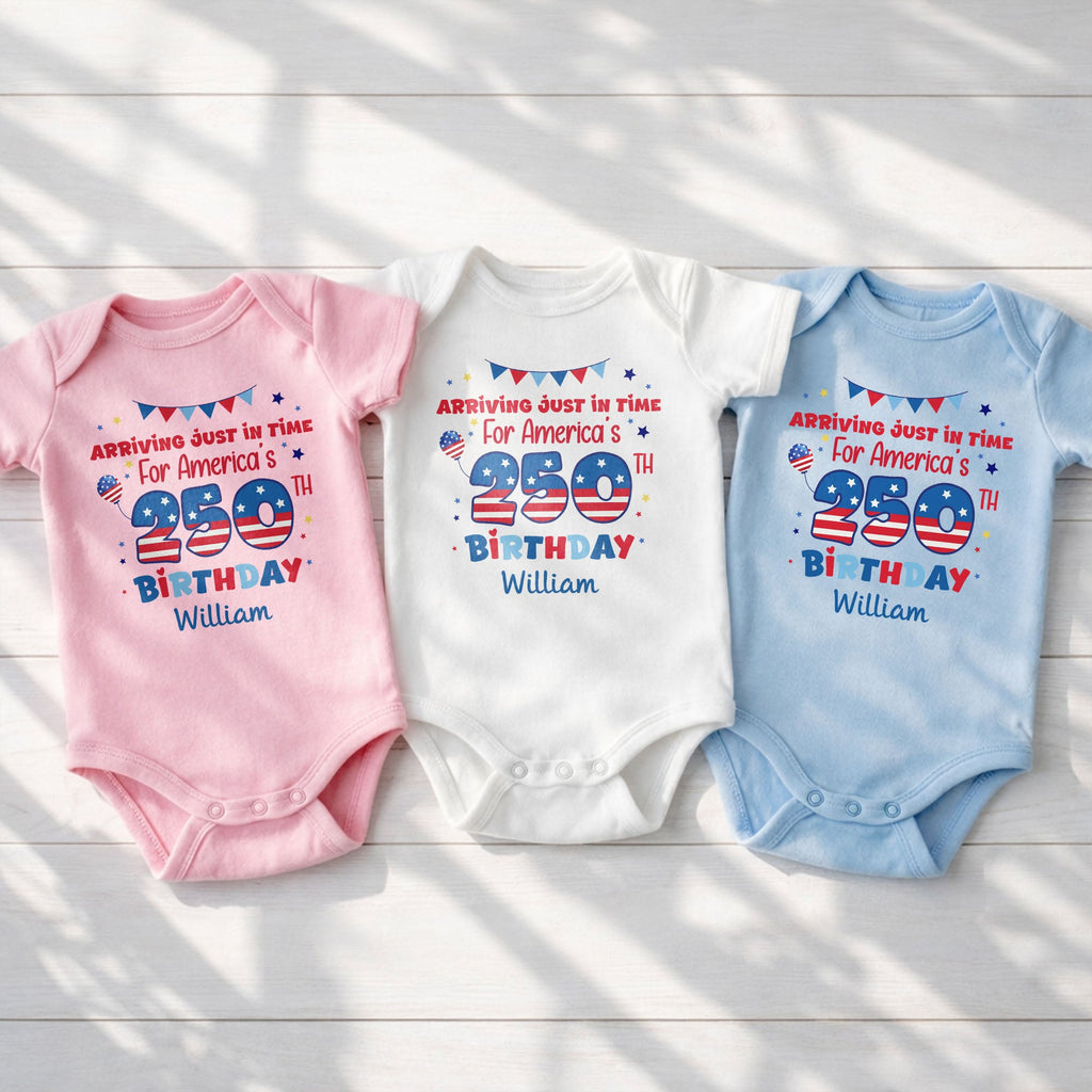 Personalized Baby Onesie Custom Name 4th of July Gift Idea Baby Onesie GradoCreations