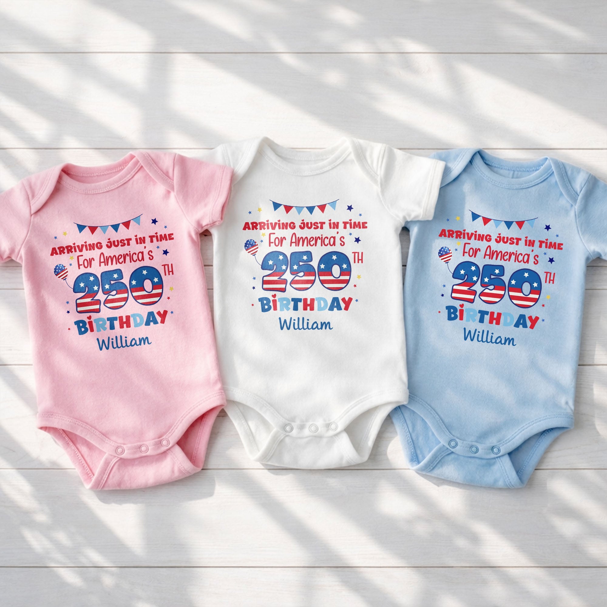 Personalized Baby Onesie Custom Name 4th of July Gift Idea Baby Onesie GradoCreations