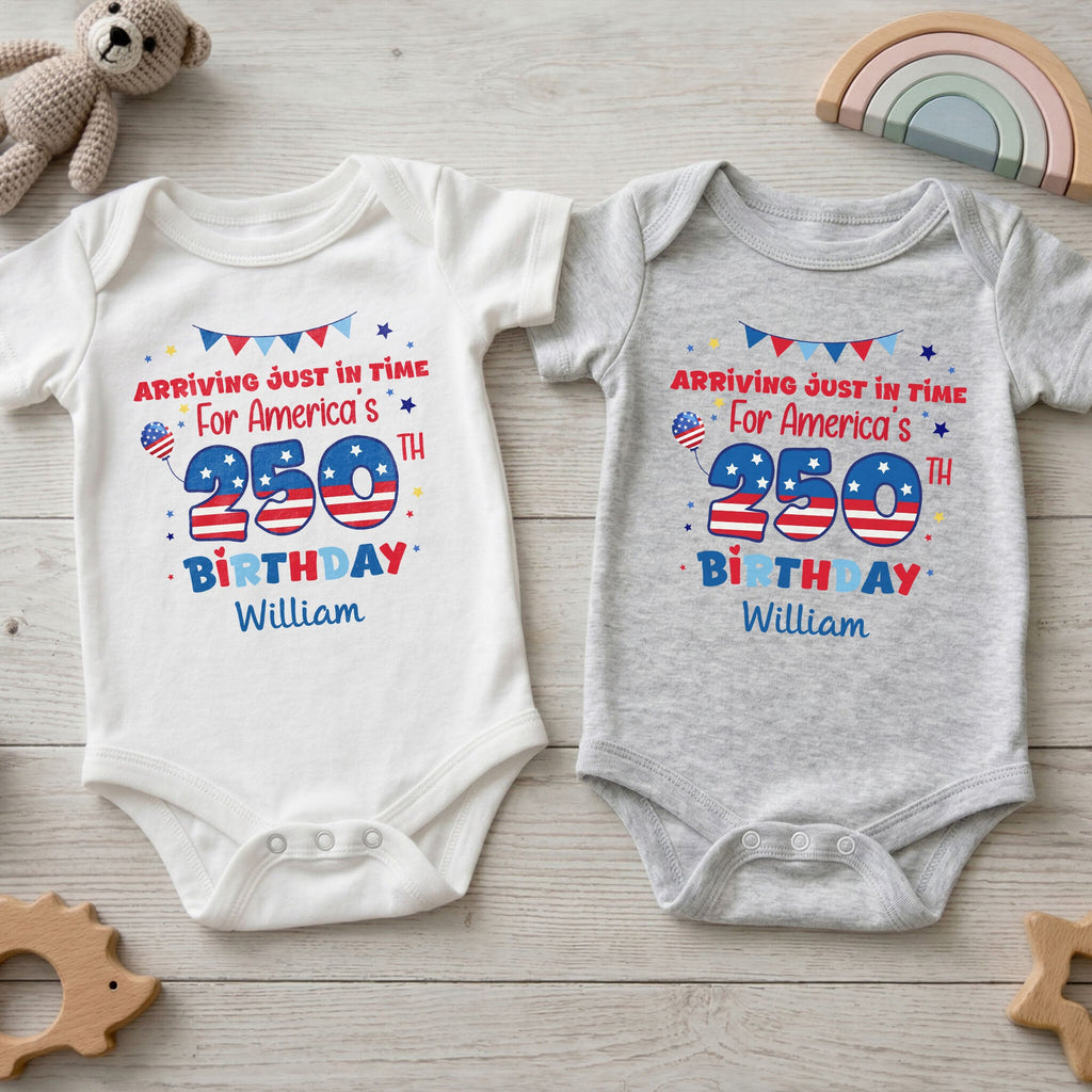 Personalized Baby Onesie Custom Name 4th of July Gift Idea Baby Onesie GradoCreations