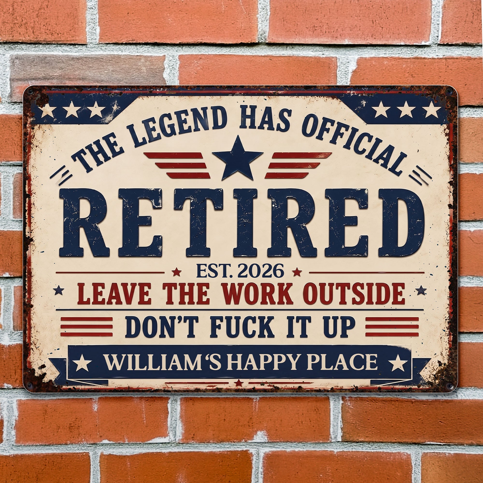 Personalized Metal Sign Custom Name Gift for Dad 4th of July Metal Sign GradoCreations