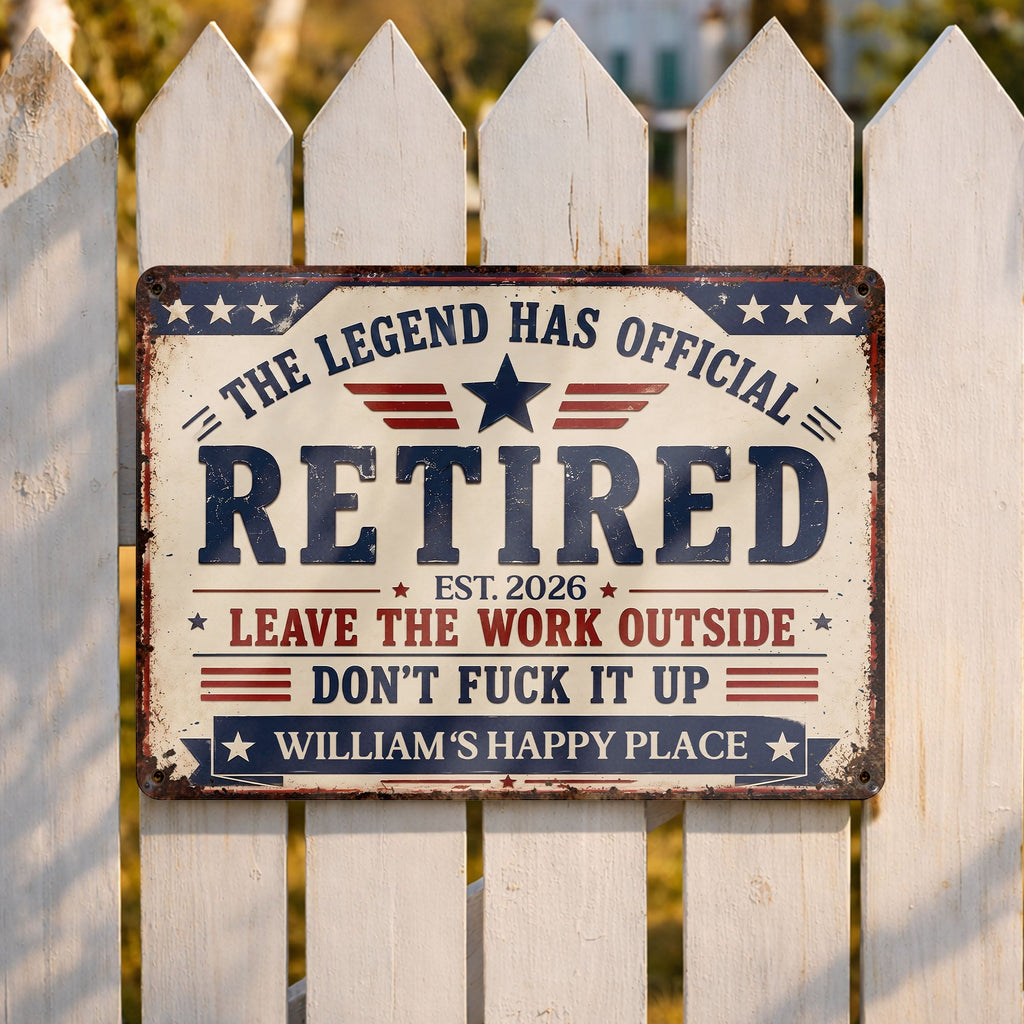 Personalized Metal Sign Custom Name Gift for Dad 4th of July Metal Sign GradoCreations