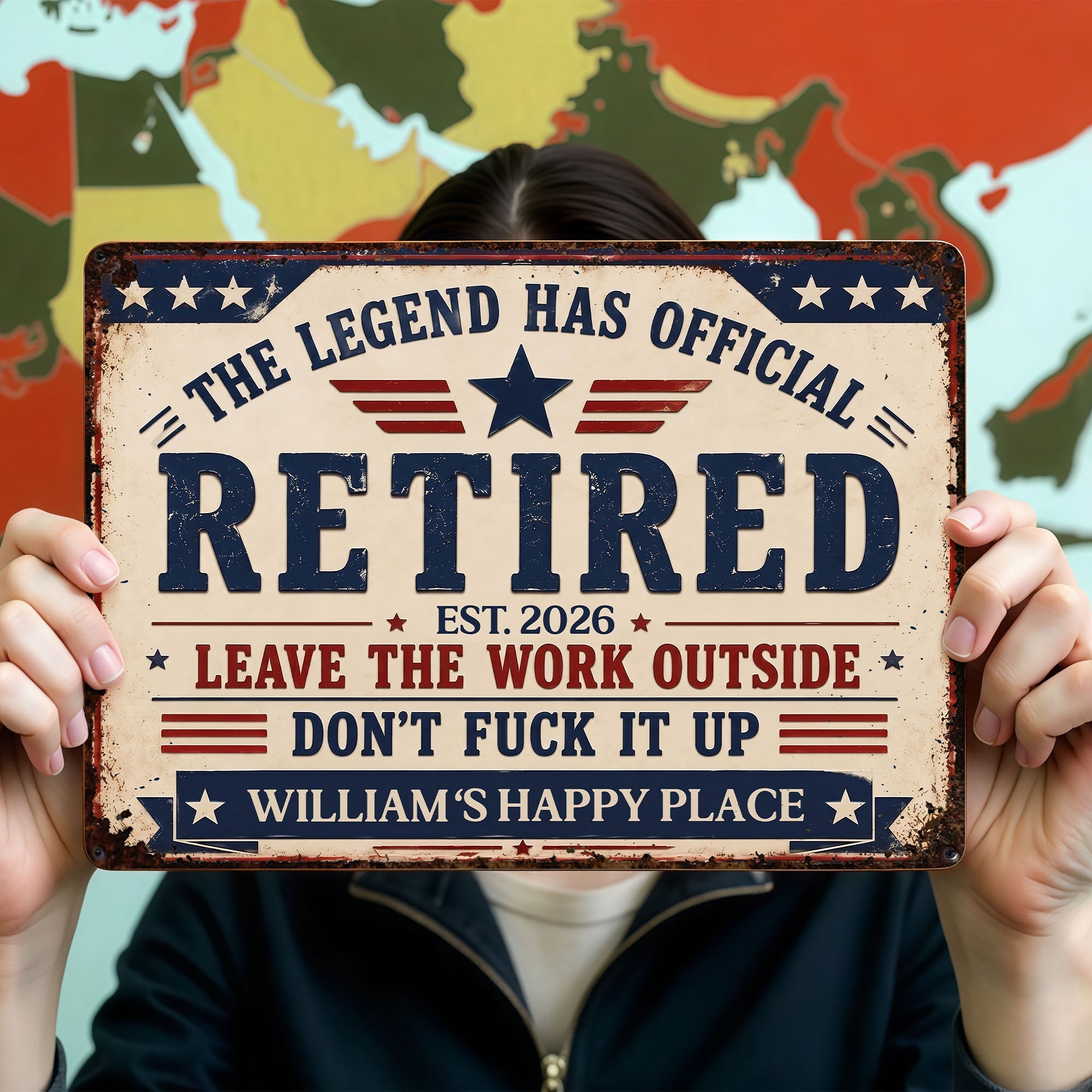 Personalized Metal Sign Custom Name Gift for Dad 4th of July Metal Sign GradoCreations