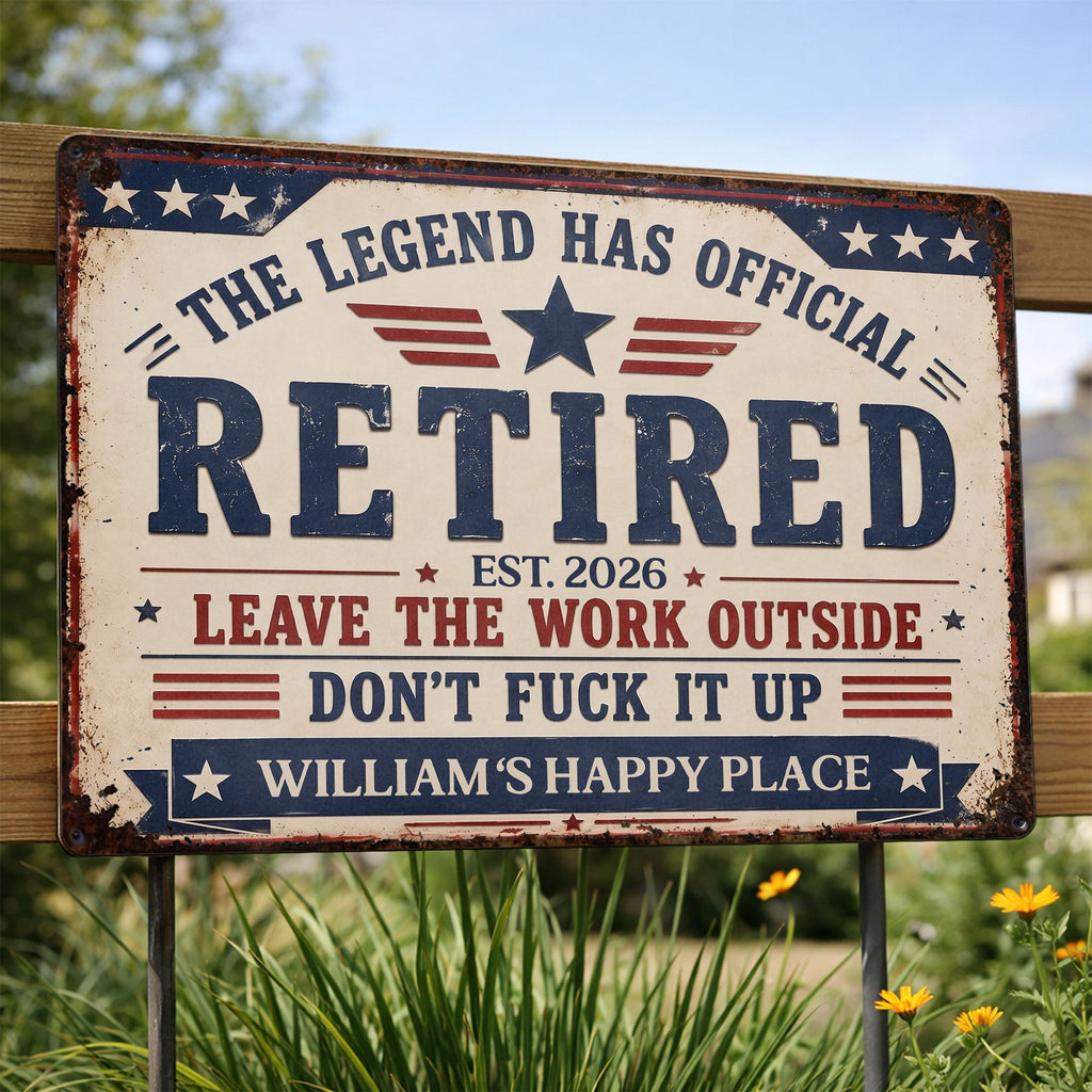 Personalized Metal Sign Custom Name Gift for Dad 4th of July Metal Sign GradoCreations