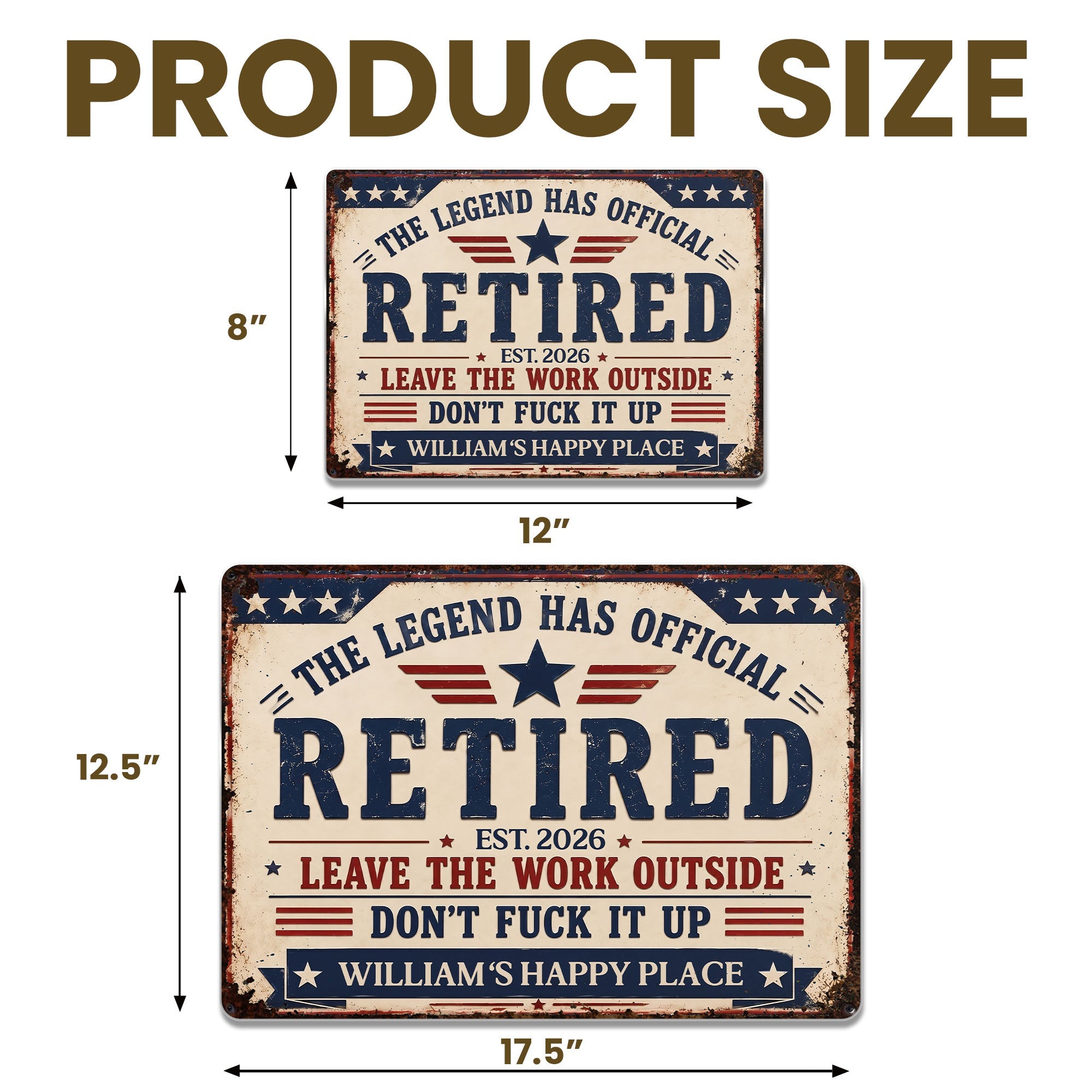 Personalized Metal Sign Custom Name Gift for Dad 4th of July Metal Sign GradoCreations