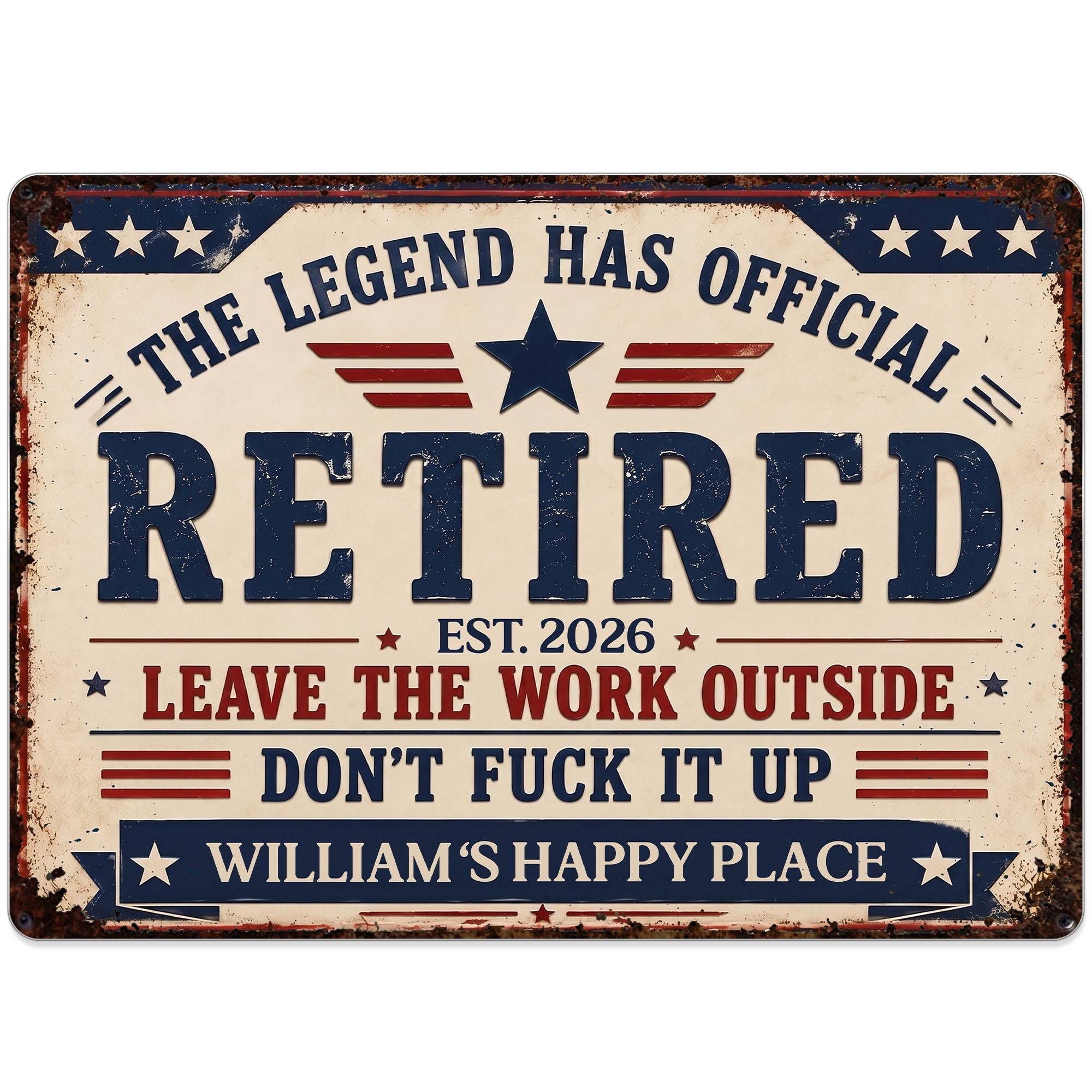 Personalized Metal Sign Custom Name Gift for Dad 4th of July Metal Sign GradoCreations