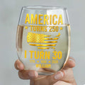 Personalized Stemless Wine Glass USA Map Custom Gift for 250th Birthday Wine Glasses GradoCreations