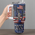 Personalized 40oz Tumbler with Straw American Flag Gift for 4th of July 40oz Tumbler GradoCreations