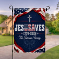 Personalized Double-Sided Garden Flag Custom Family Name USA Cross Garden Flag GradoCreations