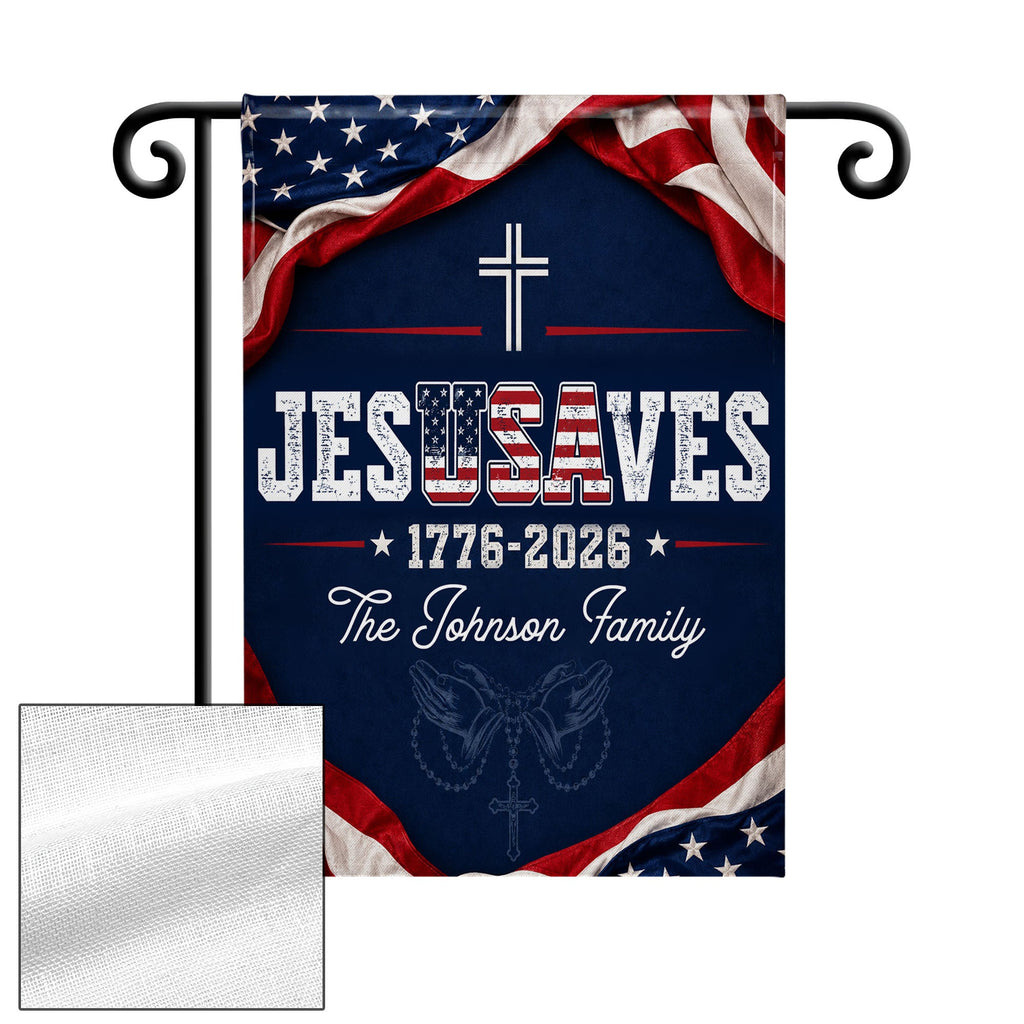 Personalized Double-Sided Garden Flag Custom Family Name USA Cross Garden Flag GradoCreations