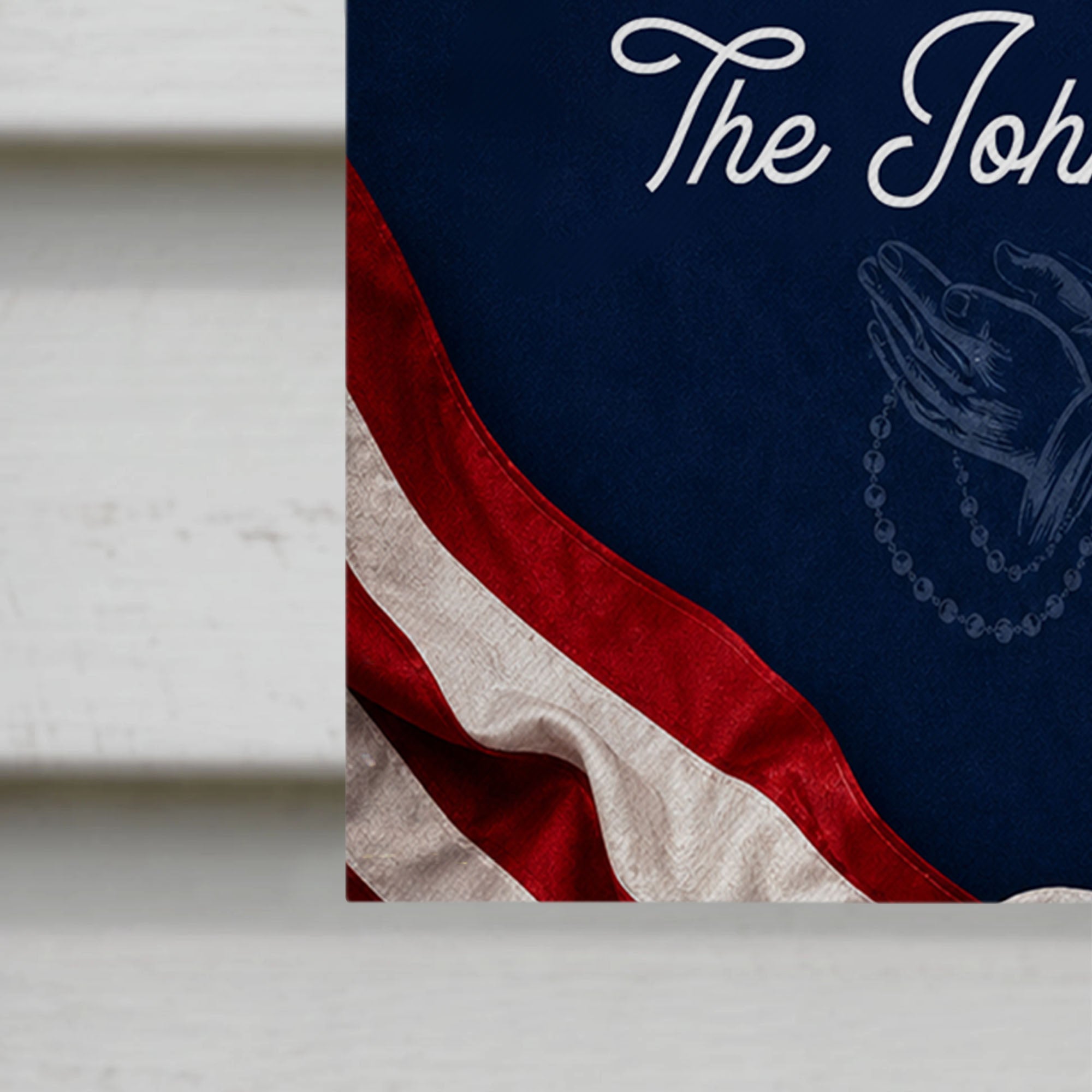 Personalized Double-Sided Garden Flag Custom Family Name USA Cross Garden Flag GradoCreations