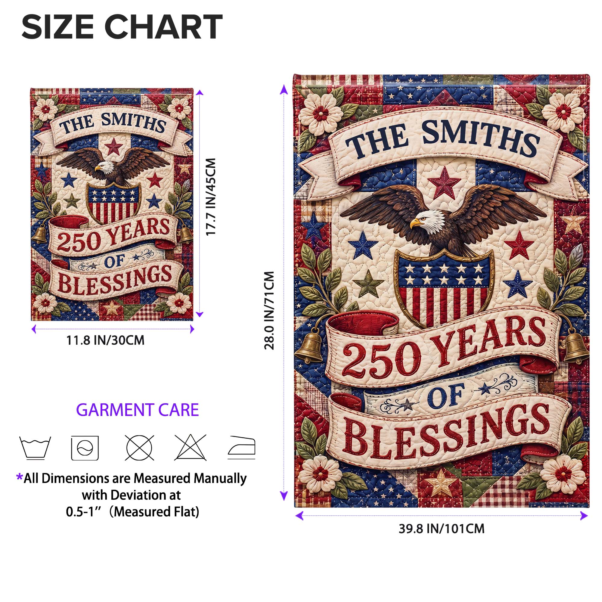 Personalized Double-Sided Garden Flag Custom Family Name 4th of July Gift Garden Flag GradoCreations