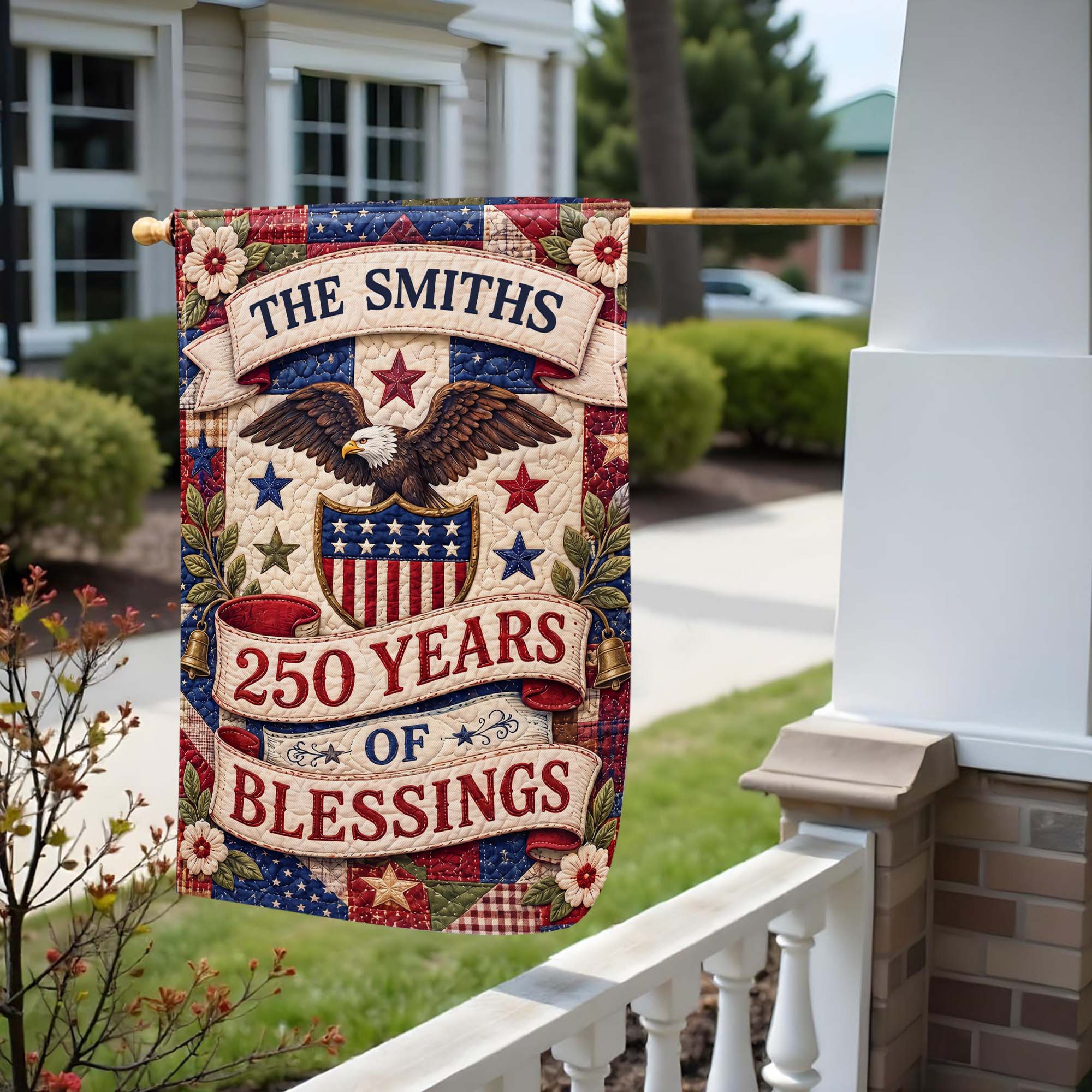 Personalized Double-Sided Garden Flag Custom Family Name 4th of July Gift Garden Flag GradoCreations
