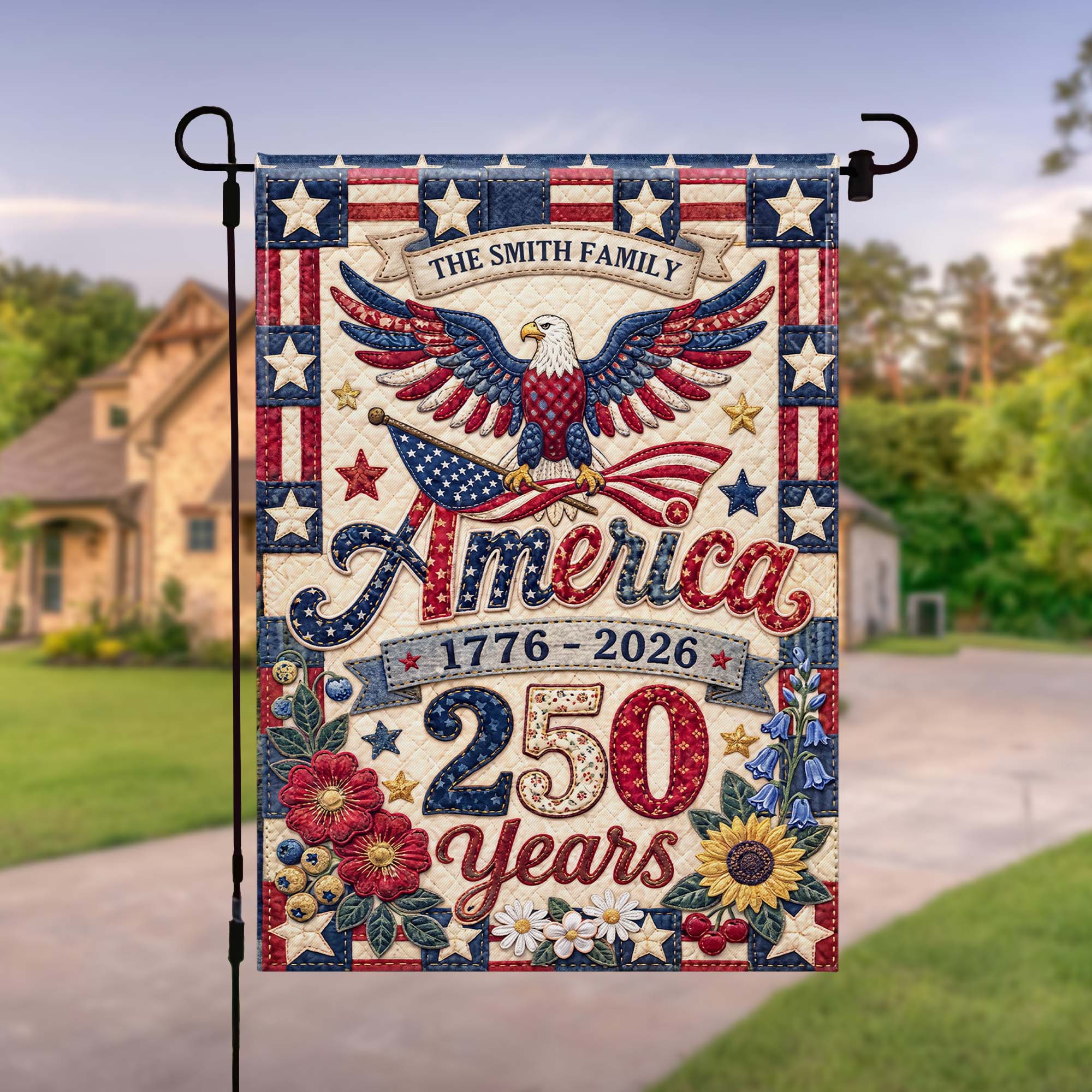 Personalized Double-Sided Garden Flag Custom Family Name USA | GradoCreations Garden Flag GradoCreations