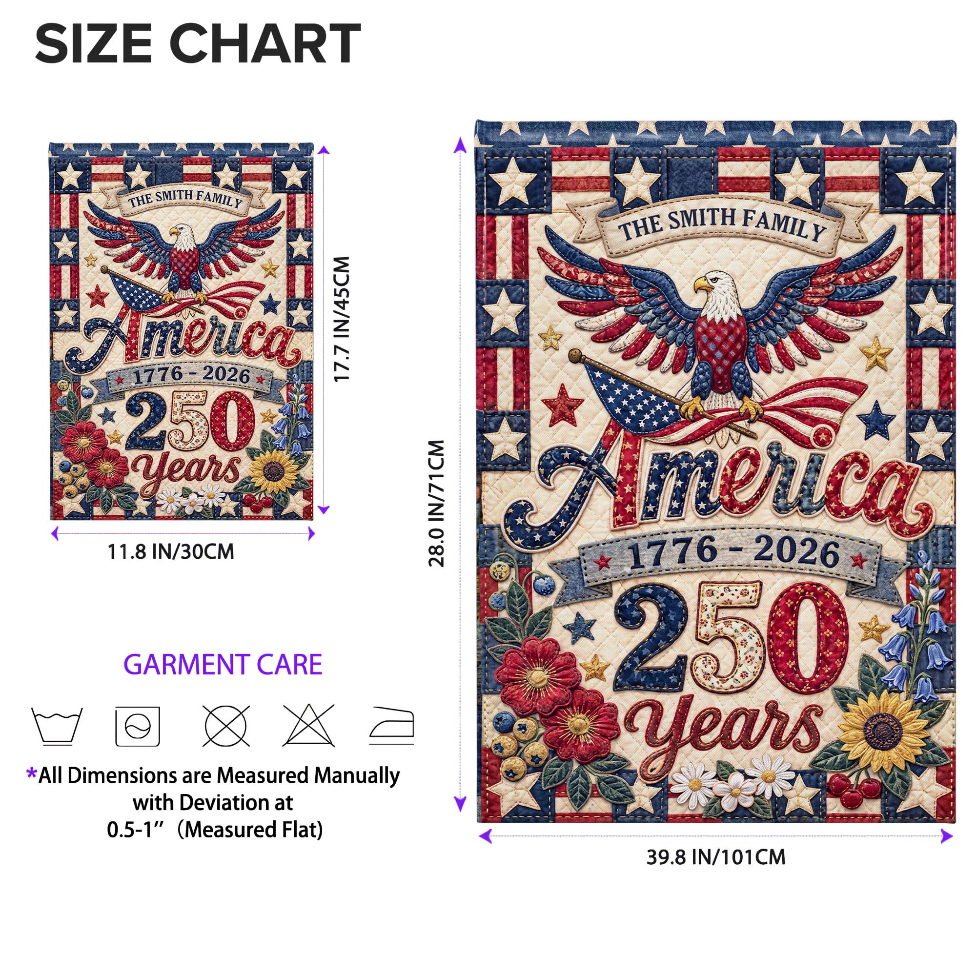 Personalized Double-Sided Garden Flag Custom Family Name USA | GradoCreations Garden Flag GradoCreations