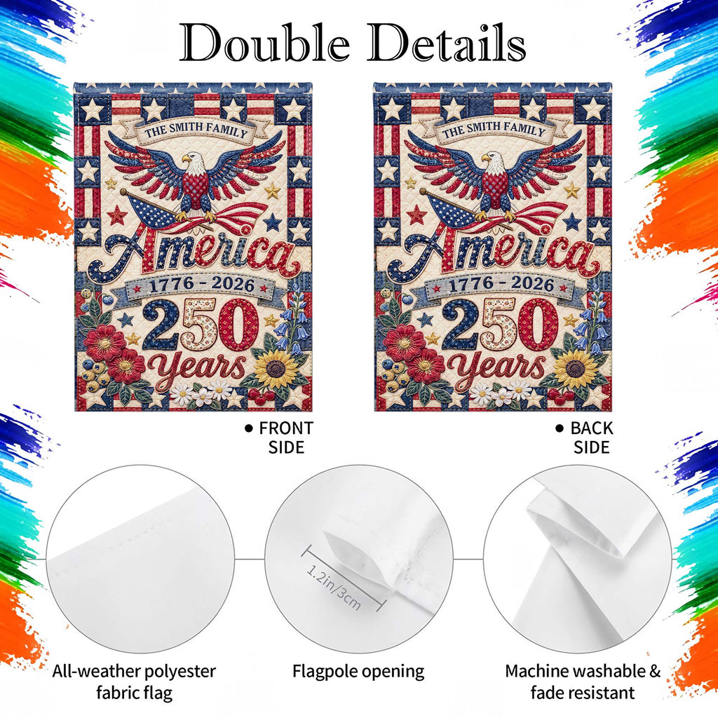 Personalized Double-Sided Garden Flag Custom Family Name USA | GradoCreations Garden Flag GradoCreations